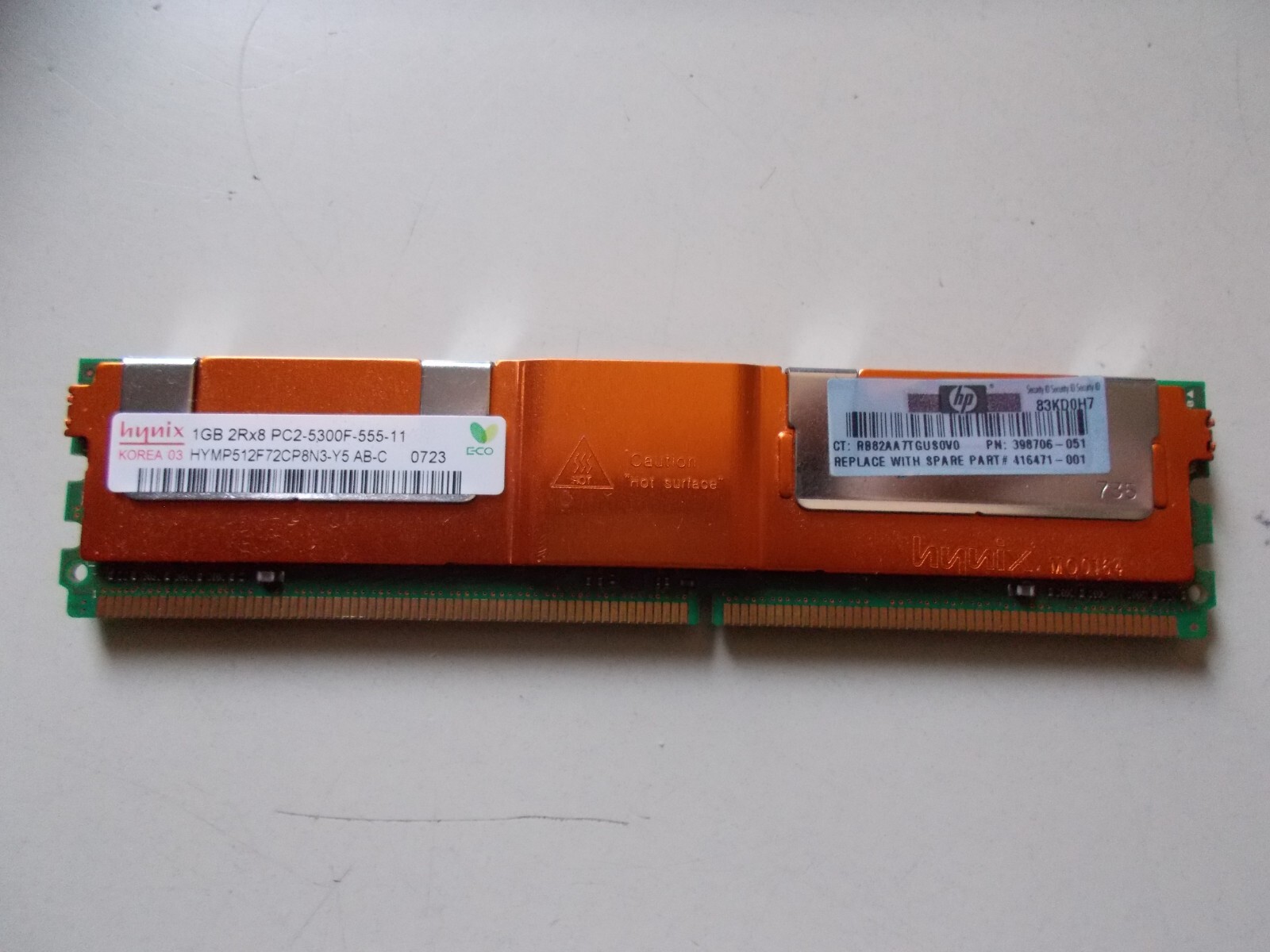 Hynix HYMP512F72CP8N3-Y5 AB-C FB DIMM 1GB PC2-5300F 667MHz. #SU-414