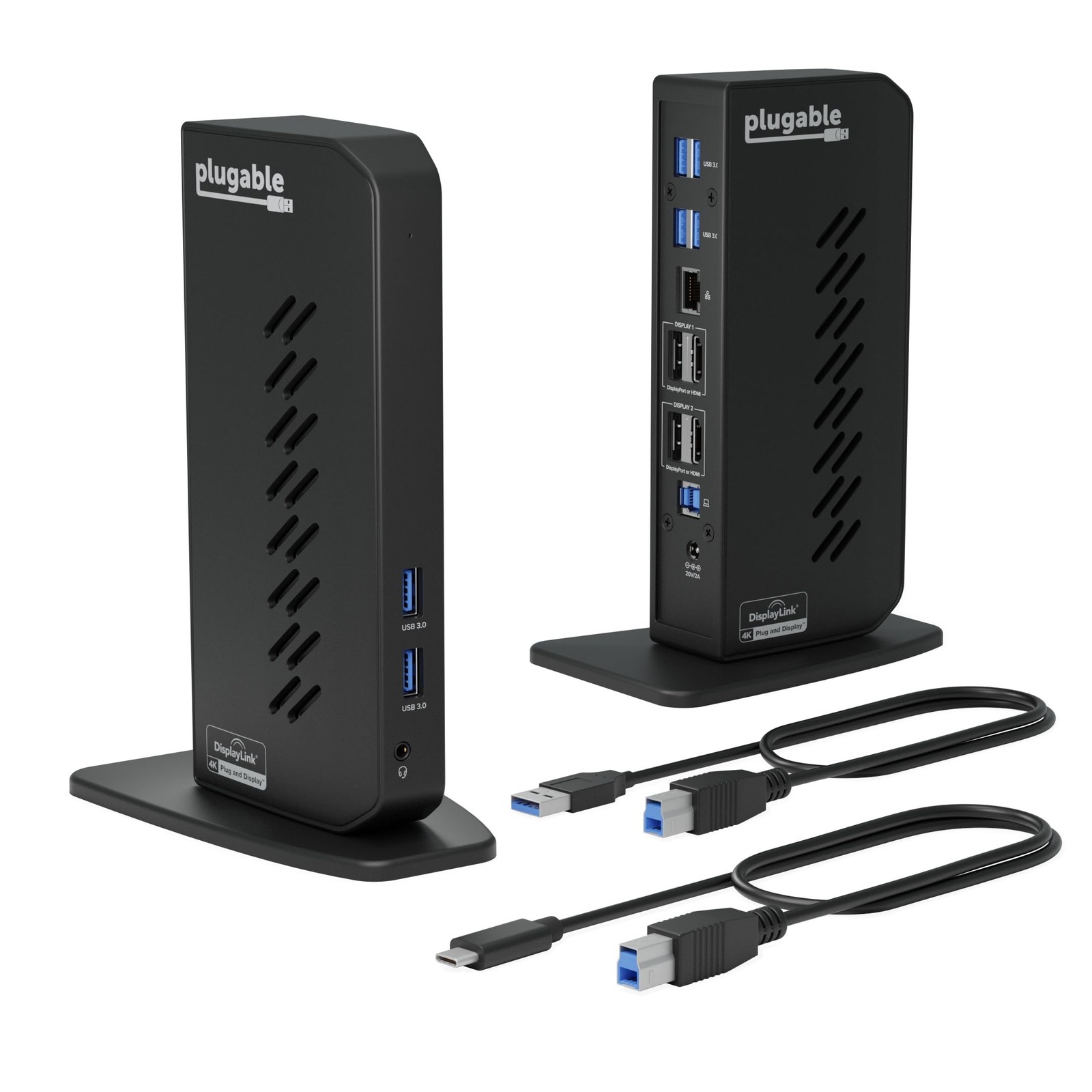 Plugable Dual DisplayPort & HDMI Docking Station - USB 3.0 & USB-C Laptop Doc...