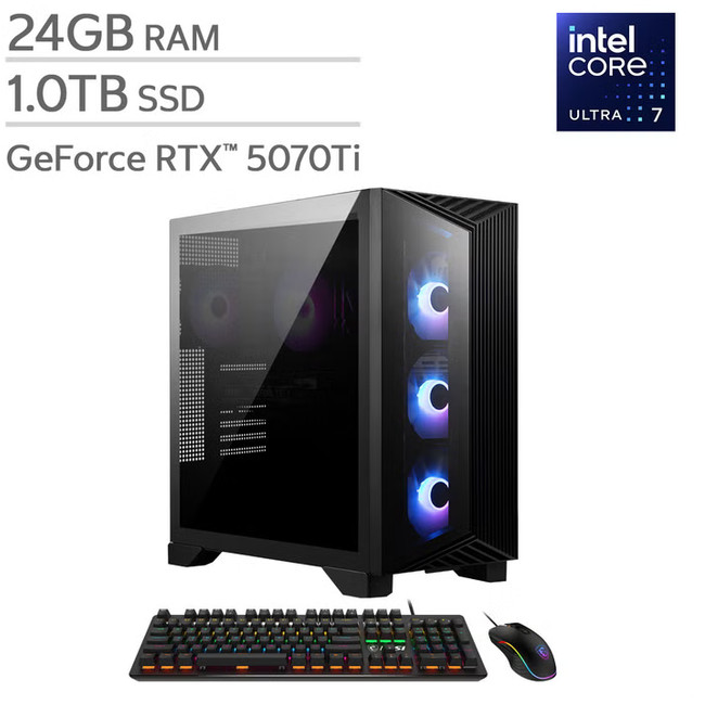 MSI Aegis R2 AI Gaming Desktop Core Ultra 7 RTX 5070 Ti 24GB  1TB SSD Win11
