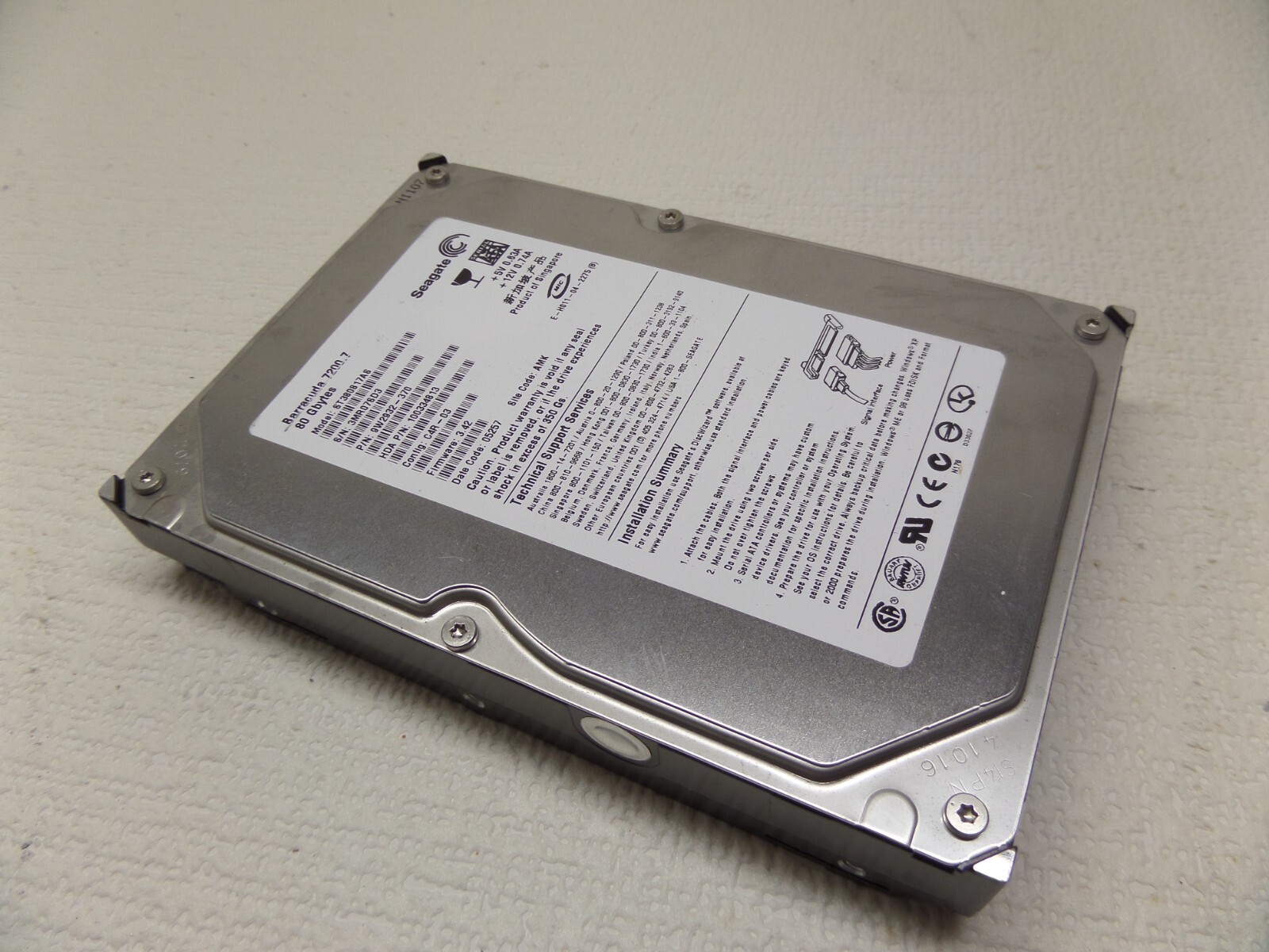 Seagate Barracuda 7200.7 ST380817AS 80GB 7200RPM 3.5" SATA HDD