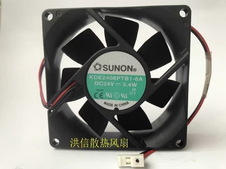 SUNON 8025 KDE2408PTB1-6A DC24V 3.4W 8CM 2-Pin Inverter Fan