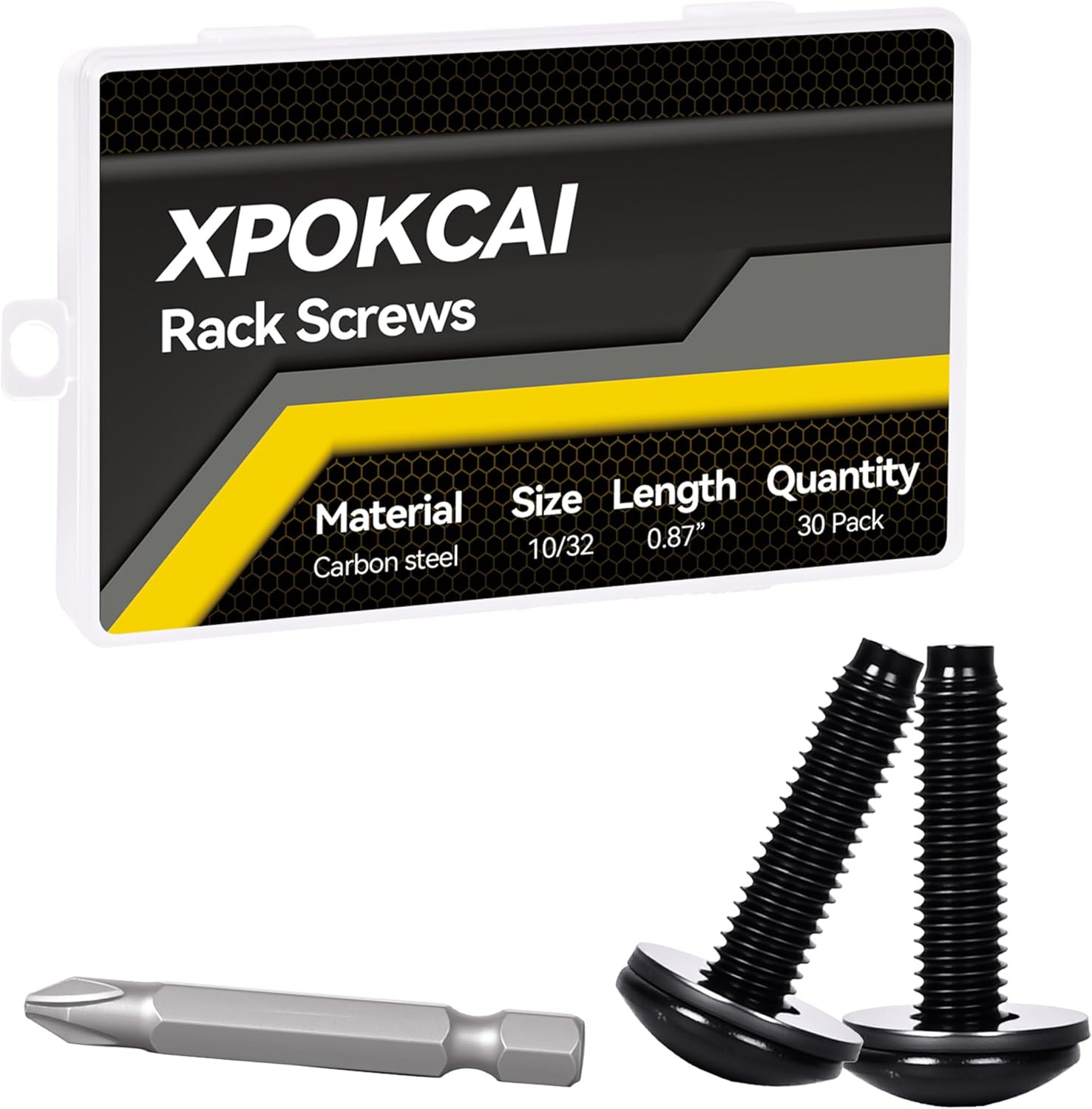 30-Pack Rack Screws 10/32 with Nylon Washers for Server Racks Routers Enclosures
