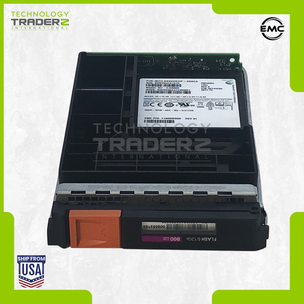 005052168 EMC Data Domain 800GB SAS 12Gbps 3.5" Solid State Drive 118000300