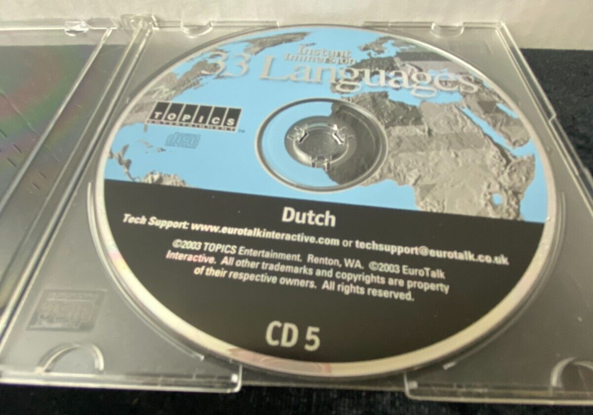 INSTANT IMMERSION 33 LANGUAGES CD ROM 5 DUTCH