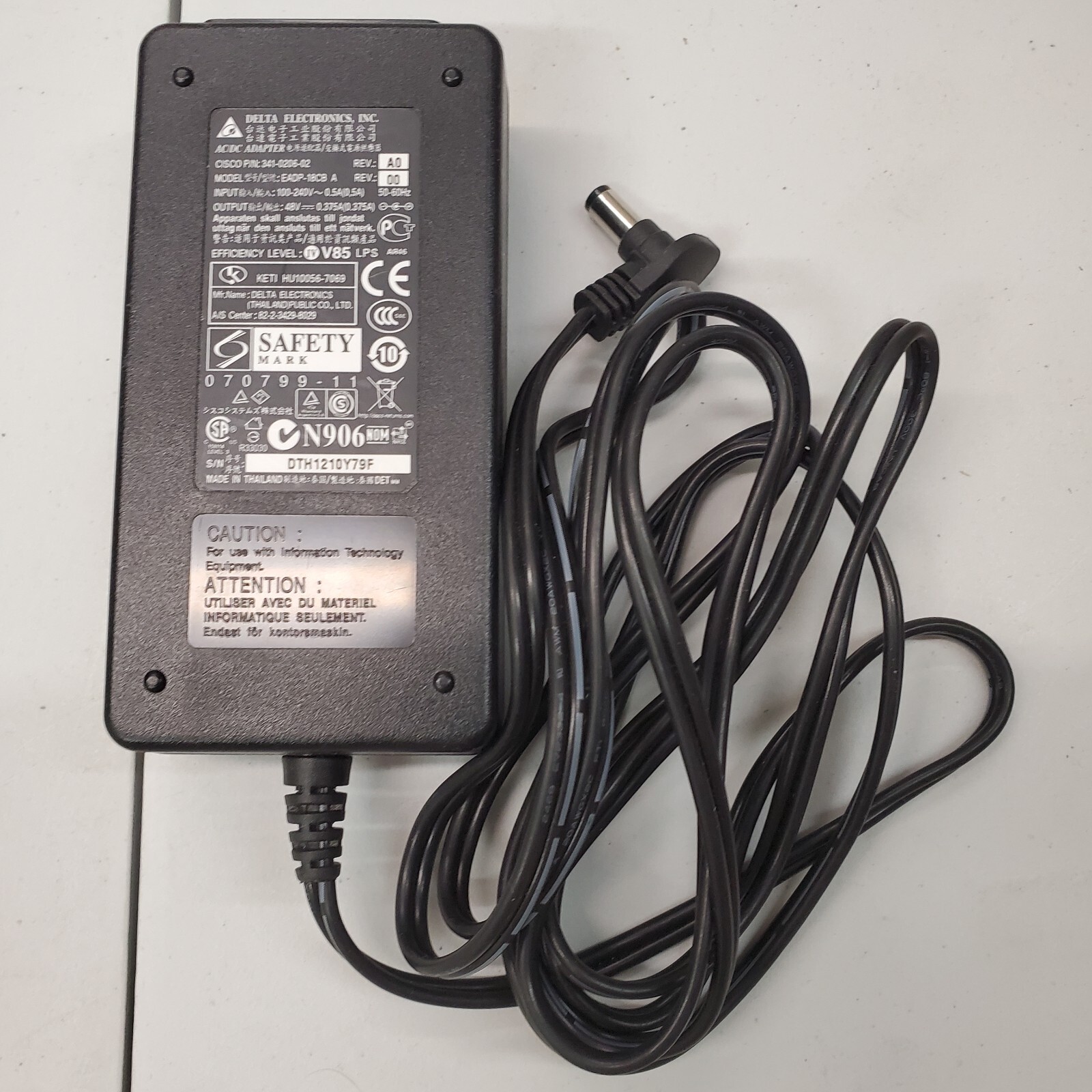 Delta Electronics Genuine Cisco 341-0206-02 EADP-18CB AC Adapter 100-240VAC