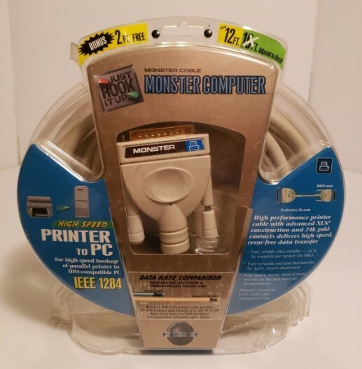 MONSTER Cable DataSafe (IEEE 1284) High Speed Printer to PC 12' Cable DB25 Male
