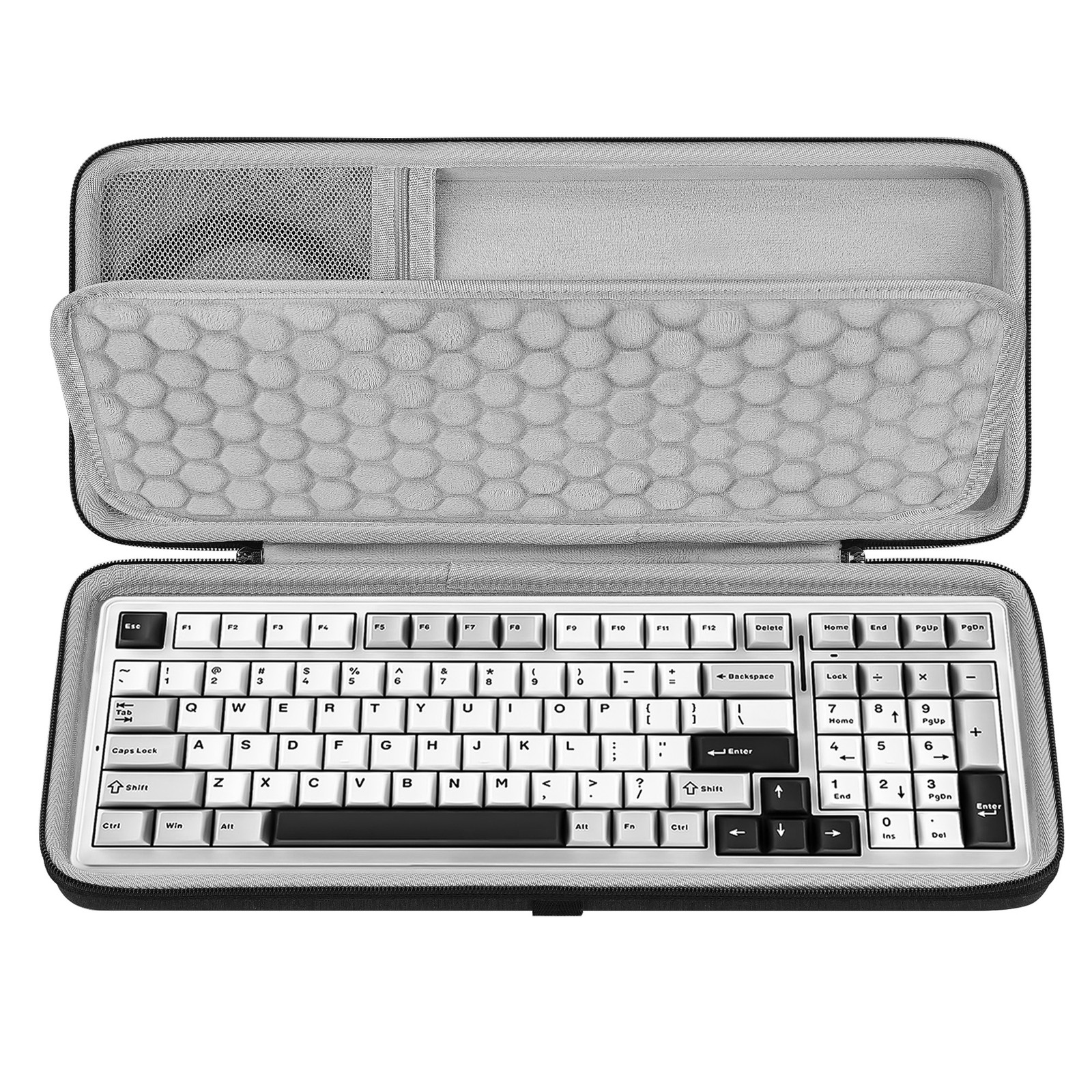 Geekria 90%-96% Keyboard Case Compatible with RK ROYAL KLUDGE RK100 (Grey)