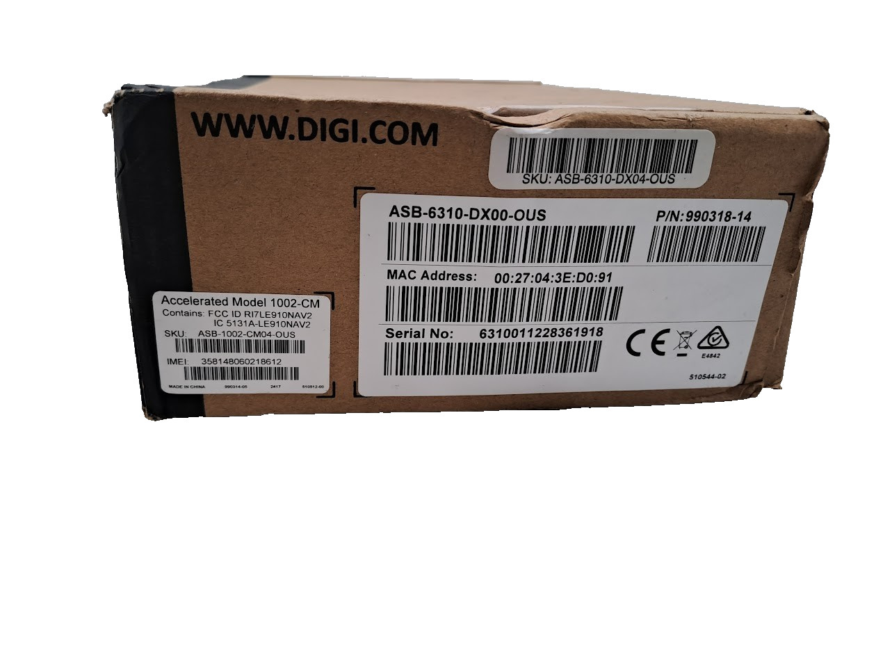 Digi 6310-DX LTE Cellular Extender Model 1002-CM P/N asb-6310-dx00-ous
