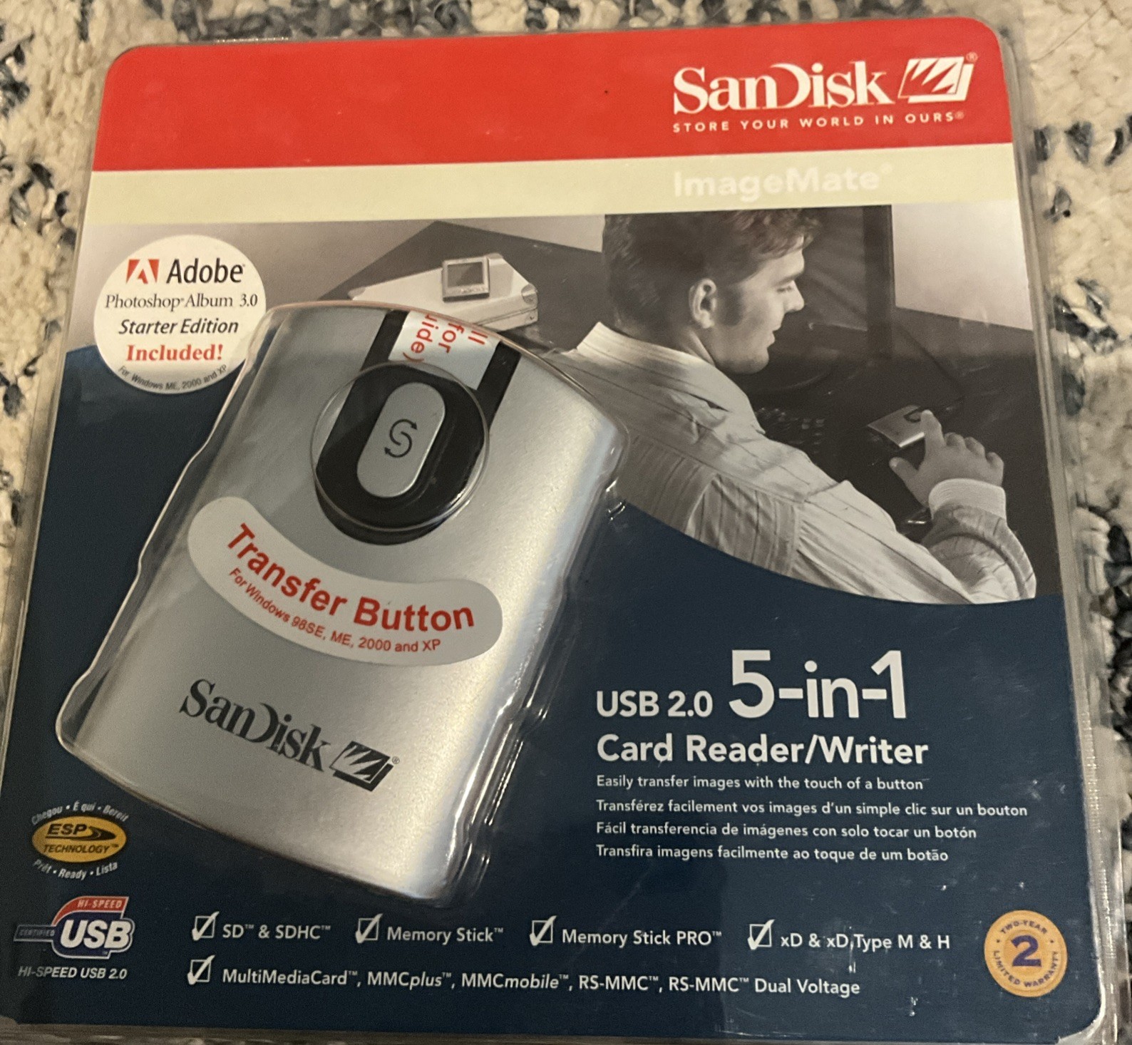 NEW SanDisk ImageMate USB 2.0 5-in-1 Card Reader/Writer SDDR-99-A15 New In Box