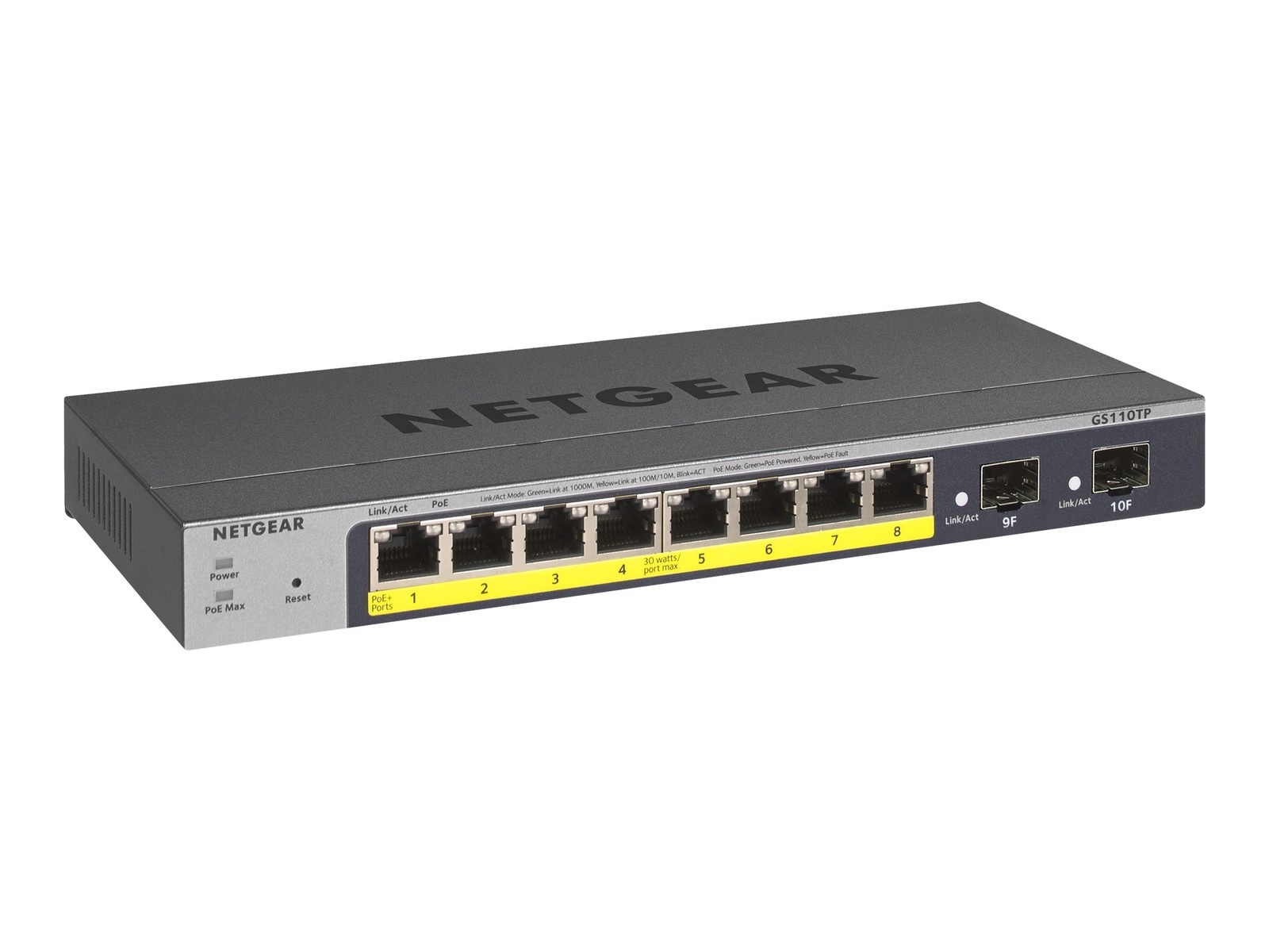 NETGEAR Smart GS110TPv3 Switch smart 8 x 10/100/1000 (PoE) + 2 x GS110TP-300EUS