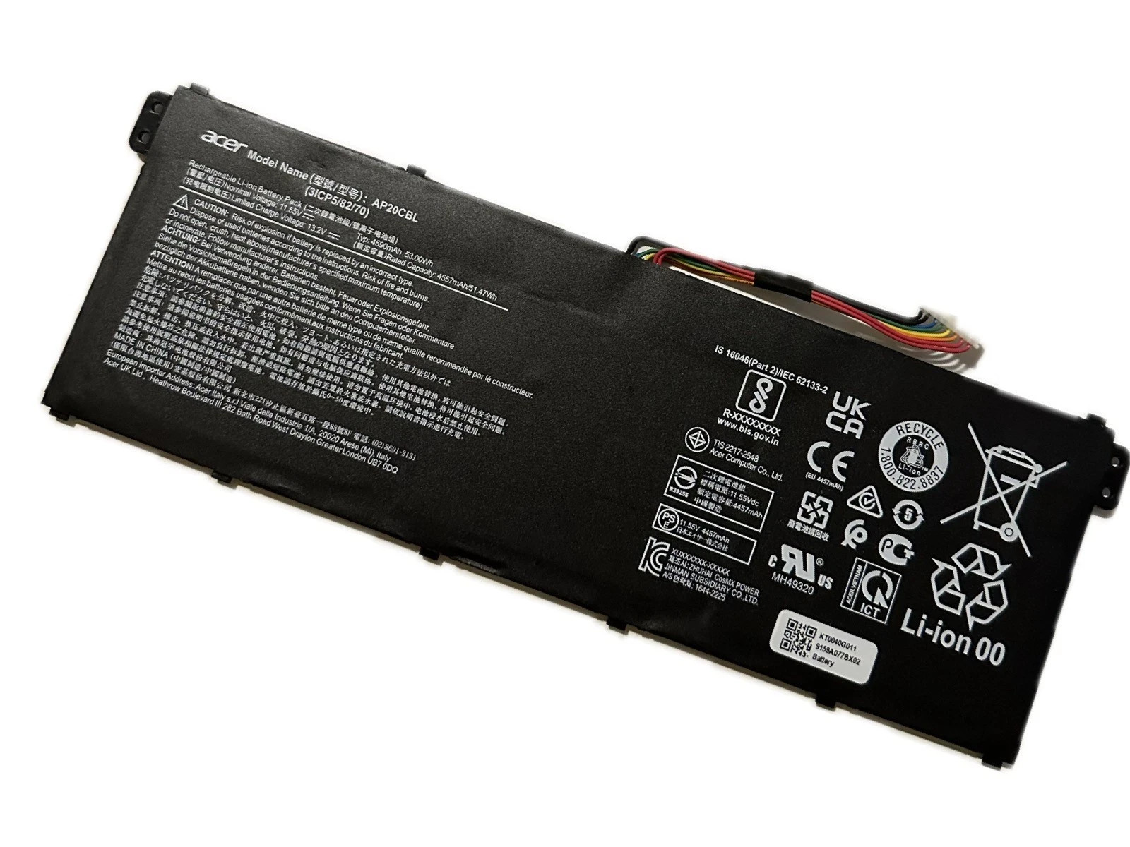 Genuine AP20CBL battery 11.55V 53Wh For Acer Aspire 7 A715-43G Aspire 5 A515-45