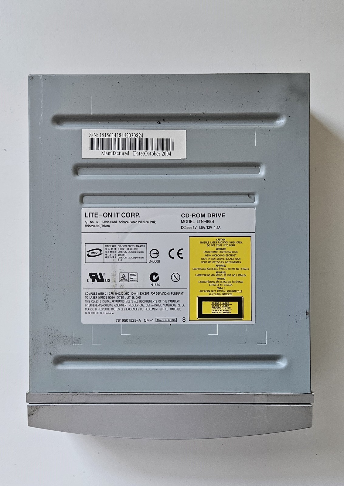 LITE-ON IT Corporation CD-ROM drive, Model LTN-489S