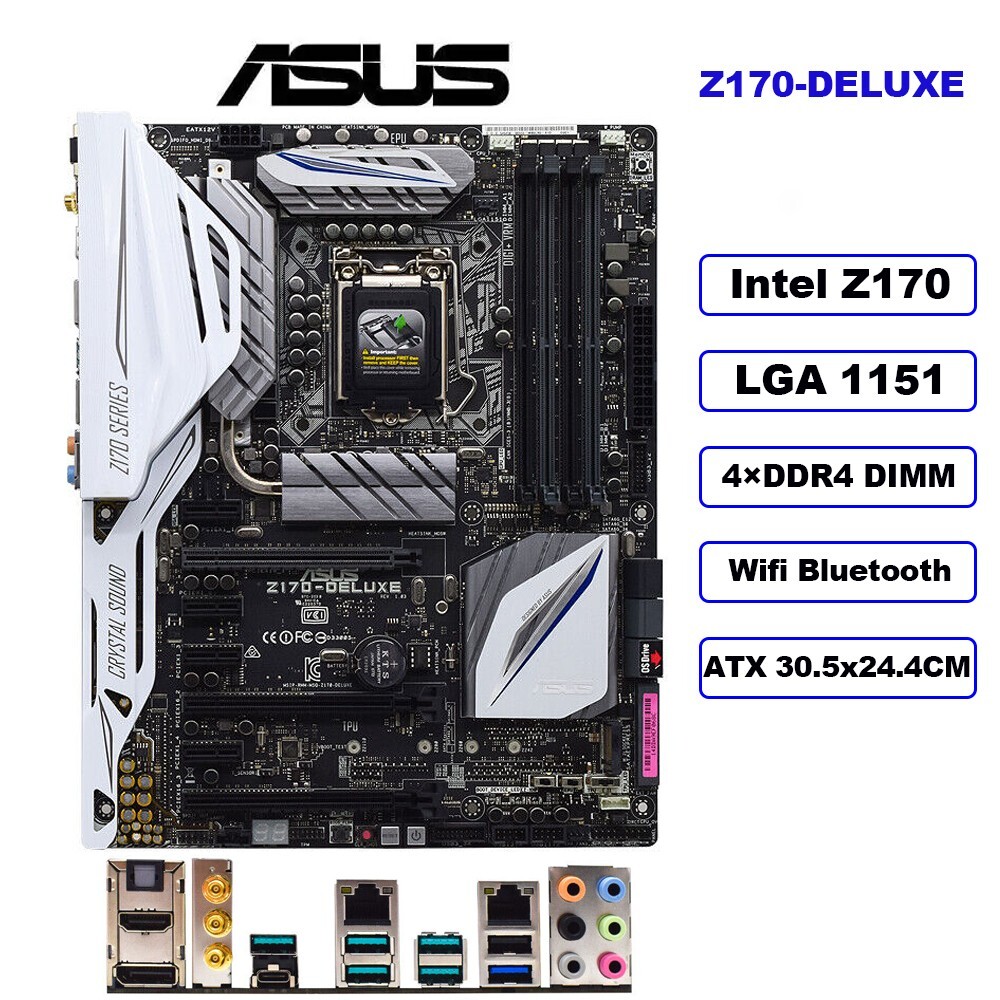 For ASUS Z170-DELUXE Intel Z170 DP+ 1×M.2 8×SATA III Motherboard