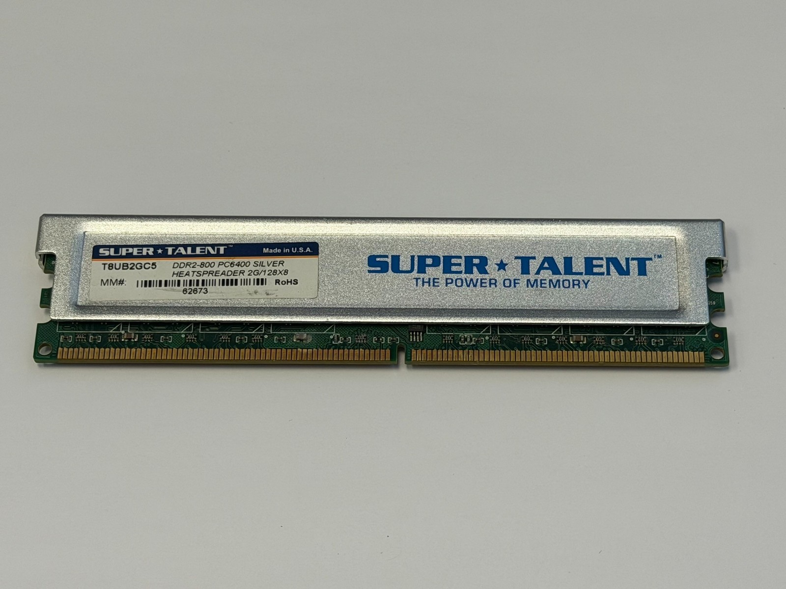 Super Talent 2GB (1 Stick) PC2-6400 DDR2 800 Desktop PC Memory RAM T8UB2GC5
