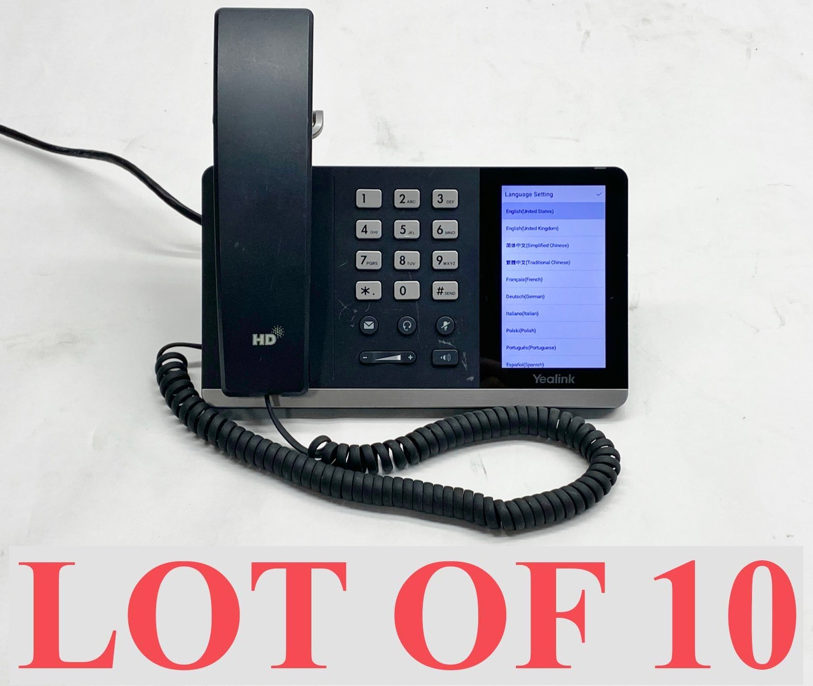 Yealink SIP-T55A IP Touchscreen Smart Business Phone w/ Handset + Stand Lot 10