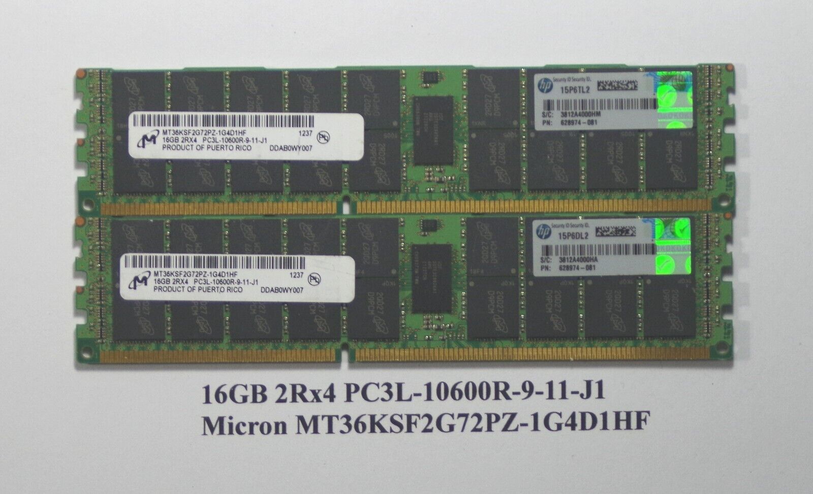 32GB 2x16GB PC3L-10600R Server RAM - Micron MT36KSF2G72PZ-1G4D1HF