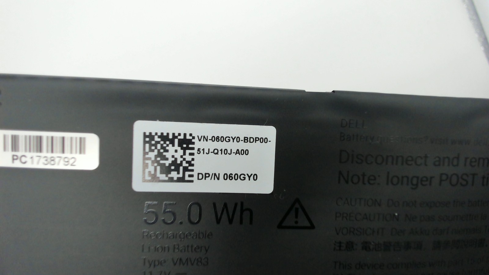 Dell Pro 14 / 16 Plus Replacement 3 Cell Battery 55 Wh 4700 mAh 60GY0
