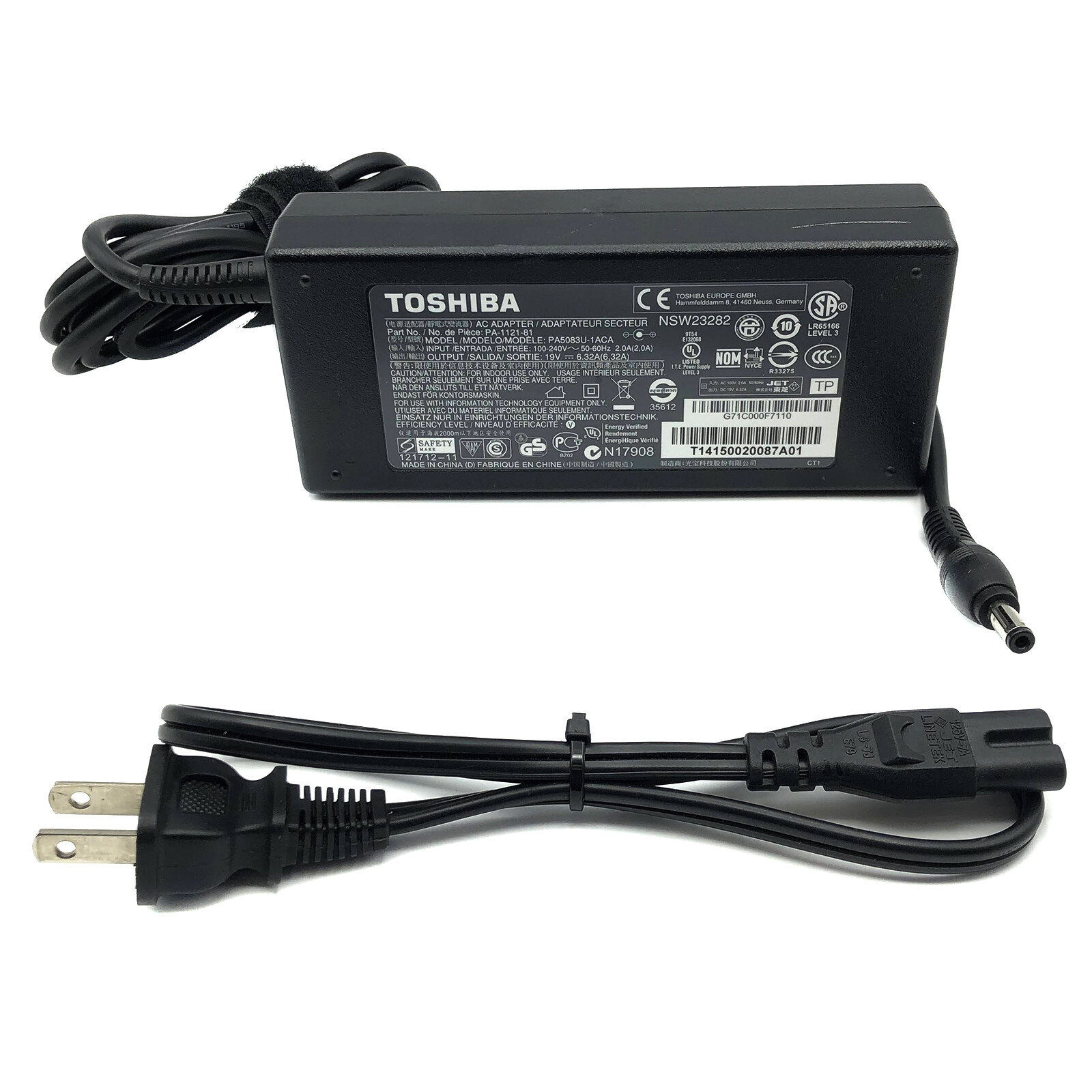 Original 120W Toshiba AC Adapter for Satellite Laptop L450 L455 L455D Series