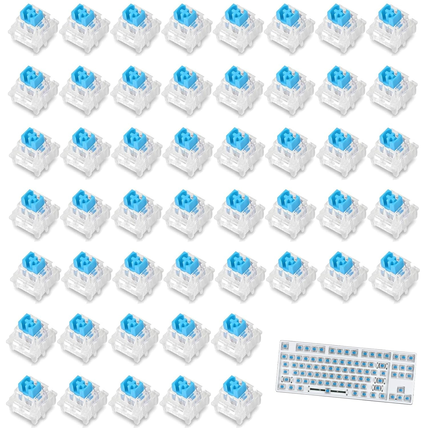 50 Pieces Clickers for 3D Prints,Keyboard Clicker for 3D Prints,Clicky Switches