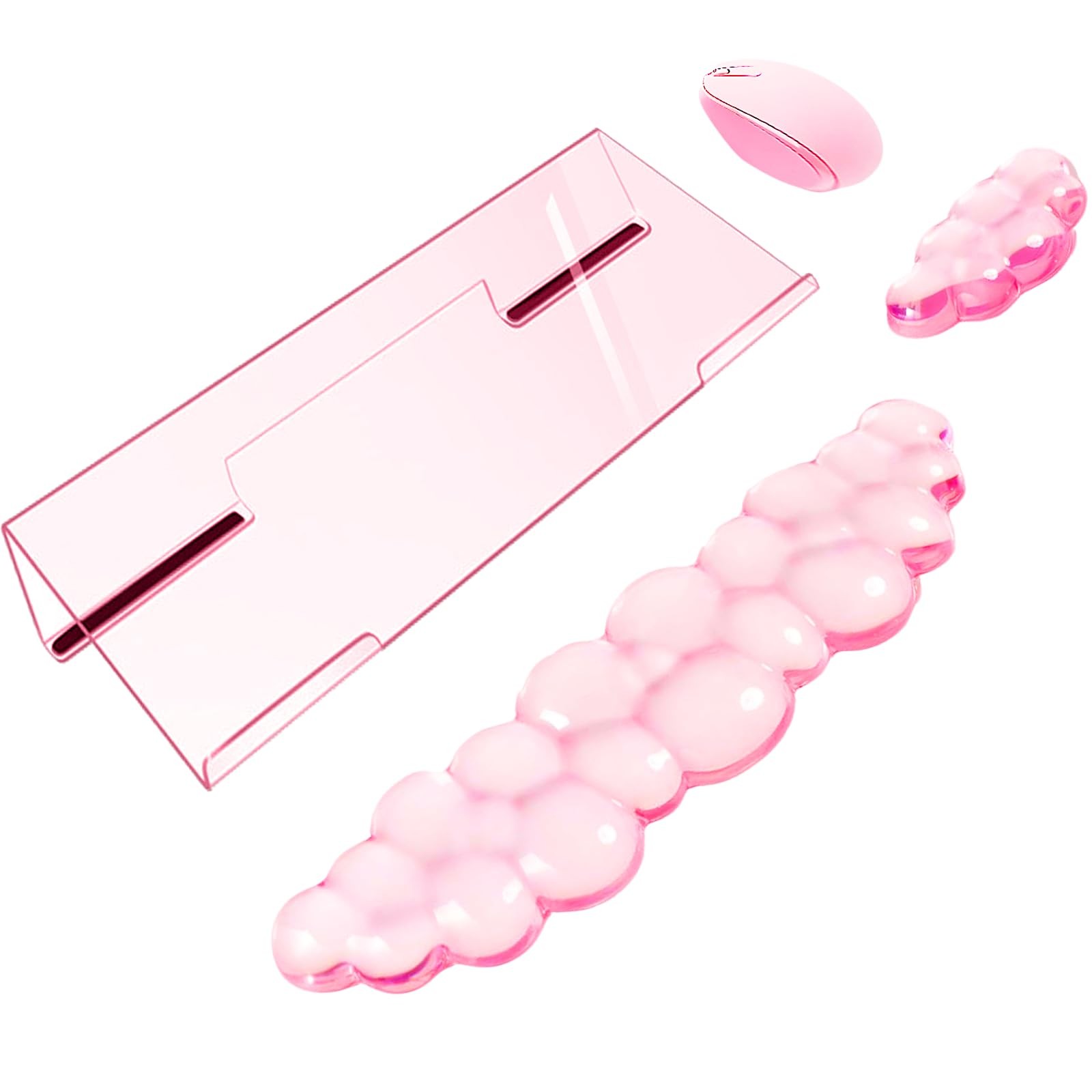 Acrylic Computer Keyboard Stand with Gel Cloud Wrist Rest Keyboard Riser with...