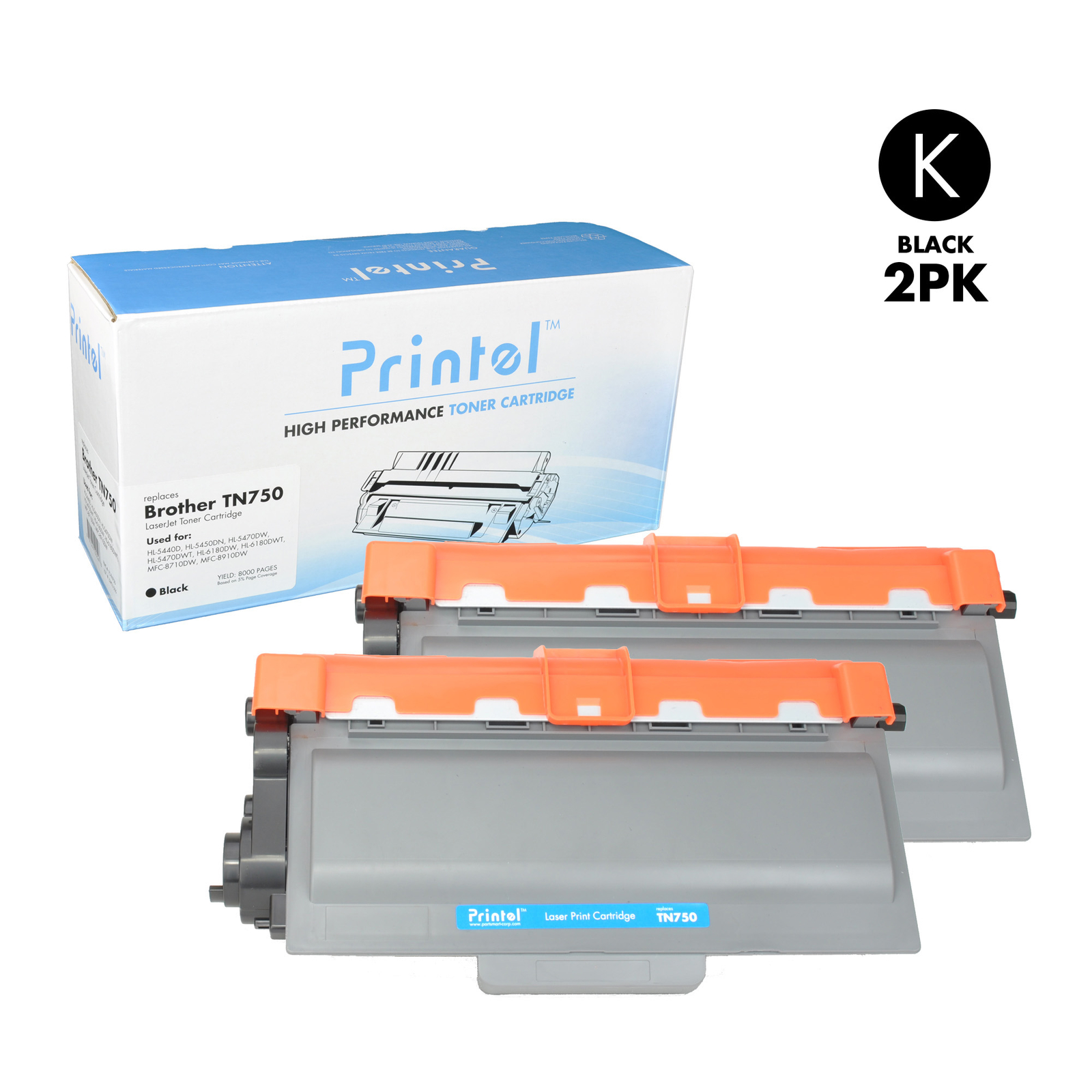 Printel Compatible Toner Cartridge Replacement for Brother TN-720 2 Pack