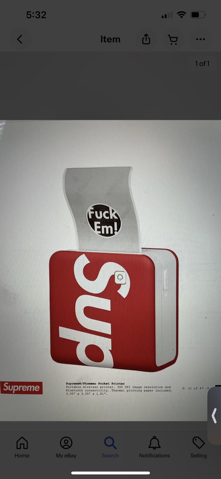 FW21 Supreme Phomemo Pocket Printer New