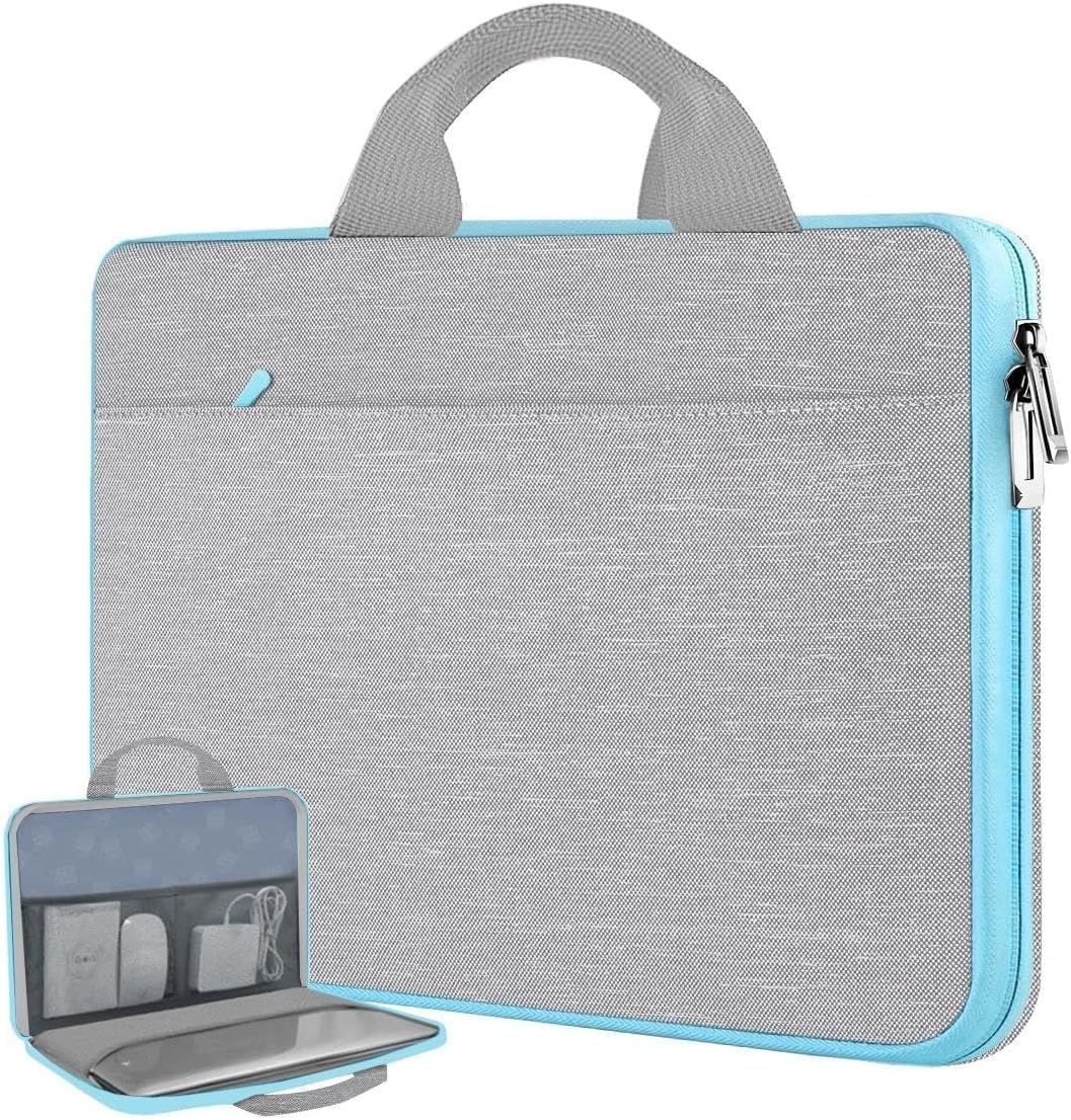 Laptop Case for MacBook Pro 14inch TSA Sleeve Handbag, Light Gray Blue Design