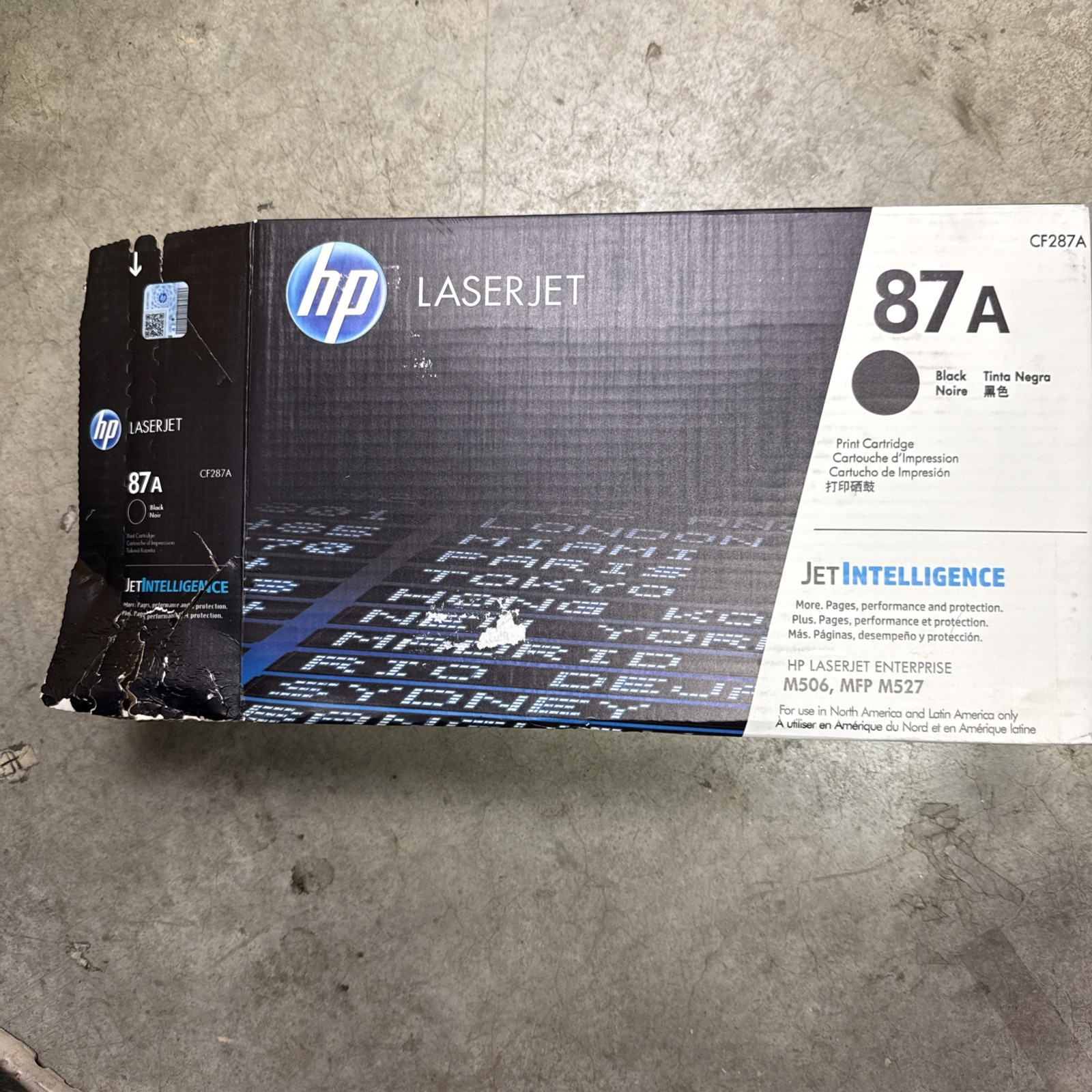 Genuine HP 87A CF287A Black Toner Cartridge Open Box