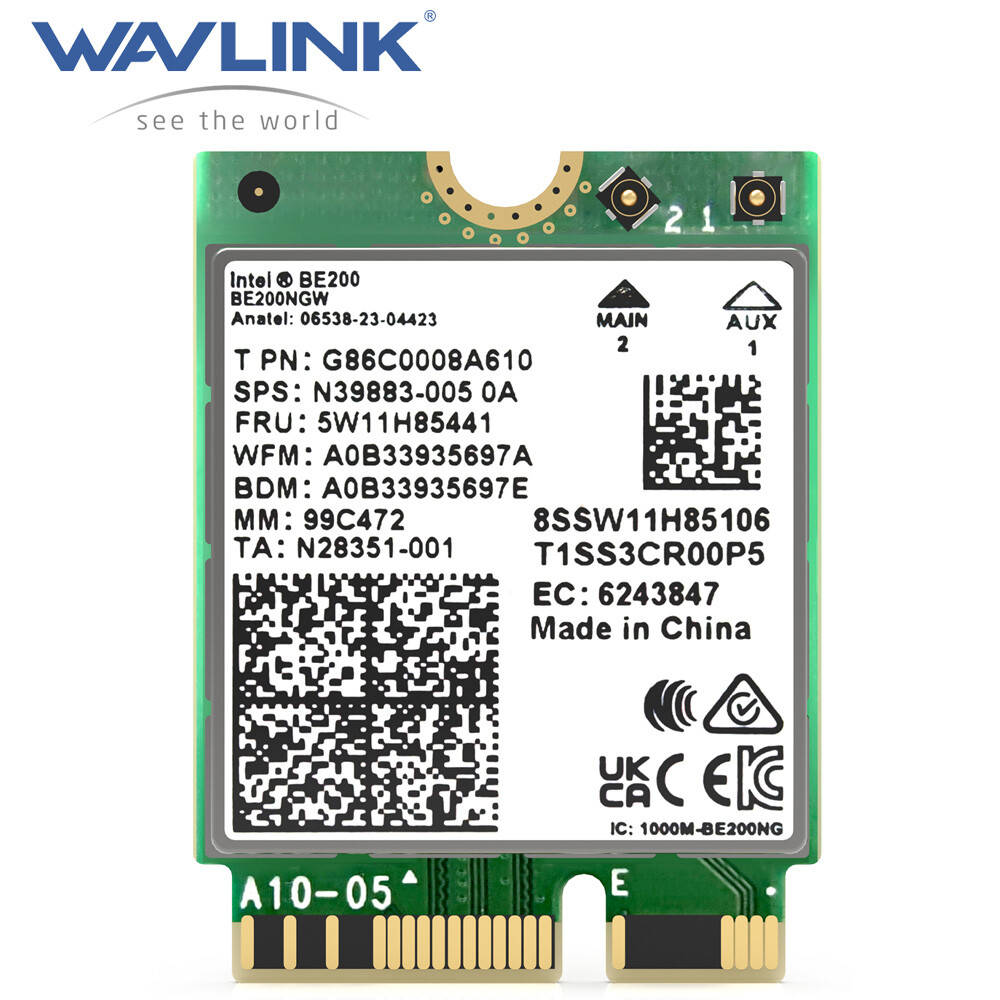 WAVLINK WiFi 7 6E M.2 WIFI Card Wireless Bluetooth5.4 Adapter Intel BE200 AX210 