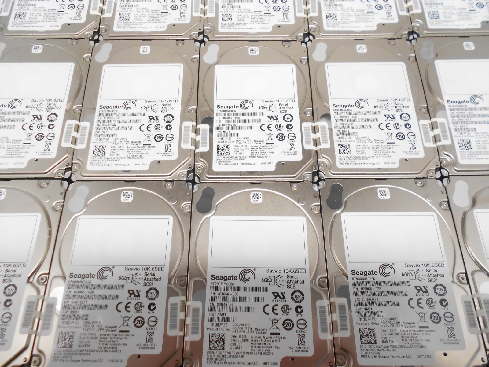 LOT of 10 Seagate 900GB 10K 2.5" SAS Hard Drive ST900MM0006 Server JBOD Dell HP