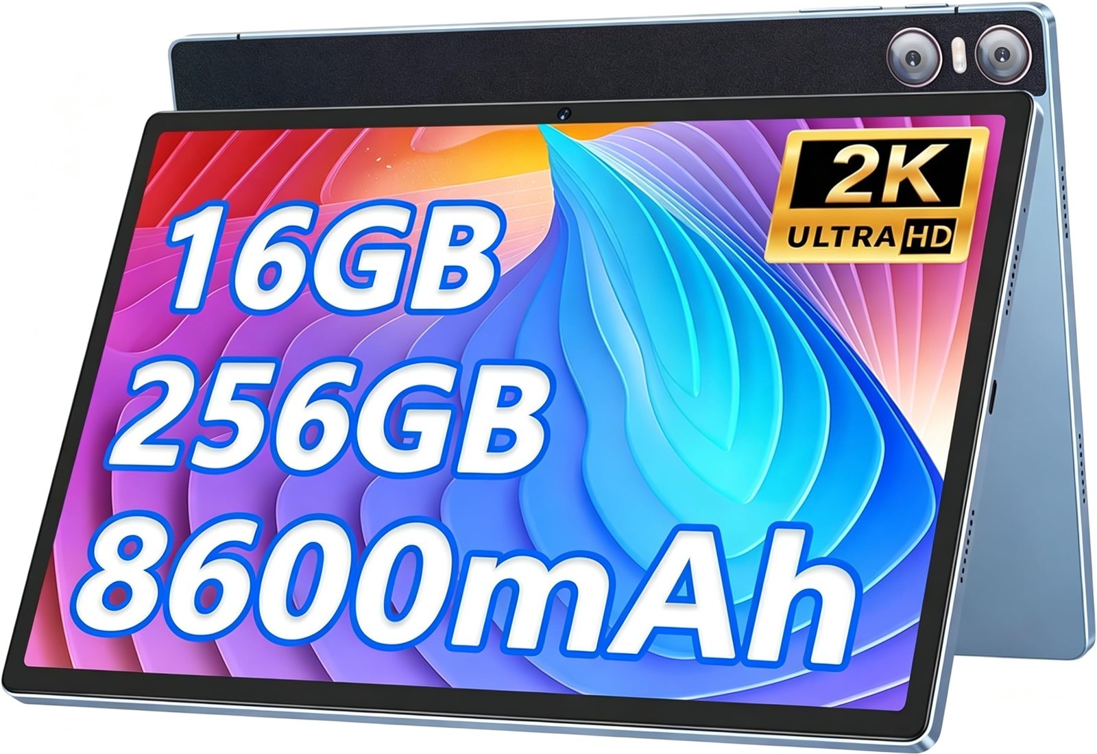 New 11 Inch Android 13 Tablet, 16GB+256GB, 8600mAh, 2K Display 2000x1200, Blue