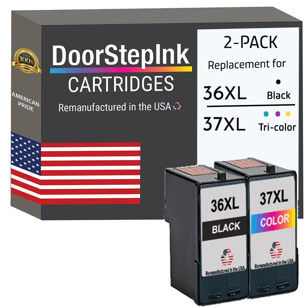 DoorStepInk Compatible Ink Cartridge for Lexmark 36XL Black / 37XL Color-USA