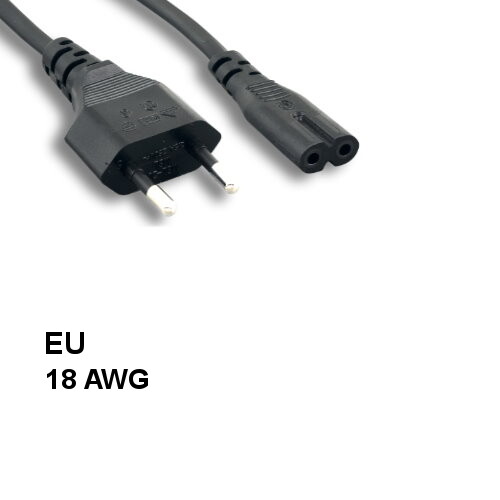 10x 6ft EU Europe Non-Polarized 2 Pin Power Cable IEC-60320 C7/CEE 7/16 18AWG