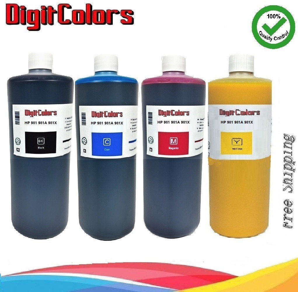 Ink Refill Kit Bottles Pigment Ink for HP 981 981A 981X Premium Ink 4x1000ml