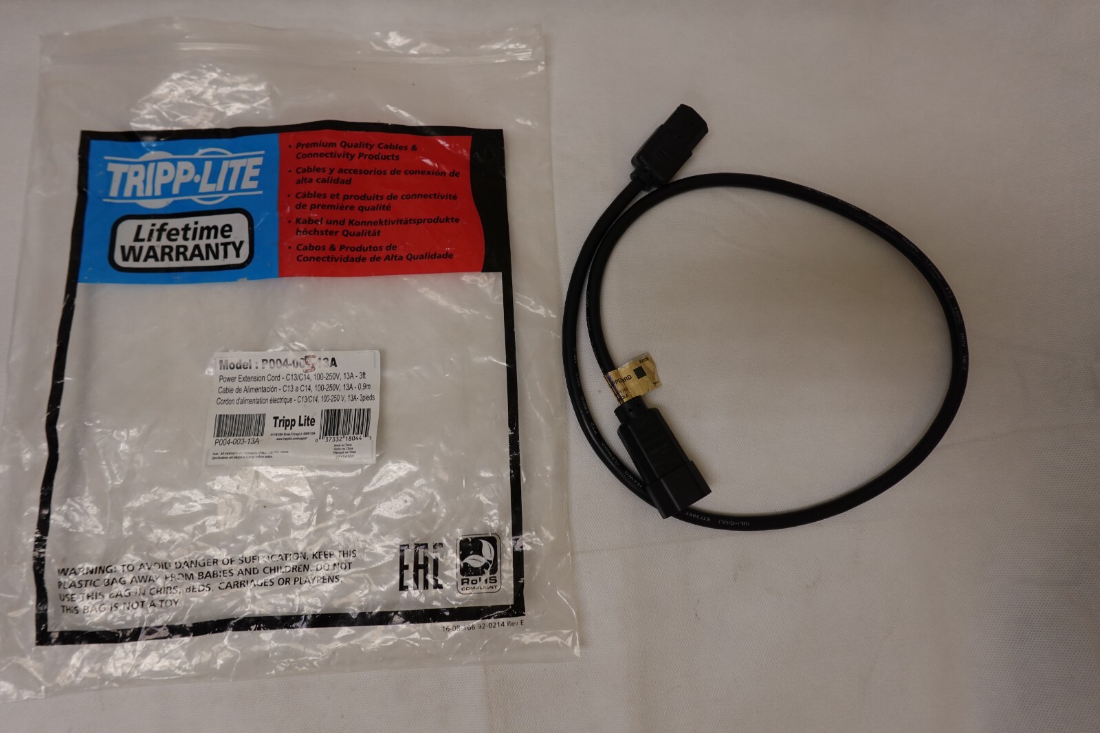 Tripp Lite P004-005-13A Computer Power Extension Cord - 13A, 16AWG - 5 ft -Black