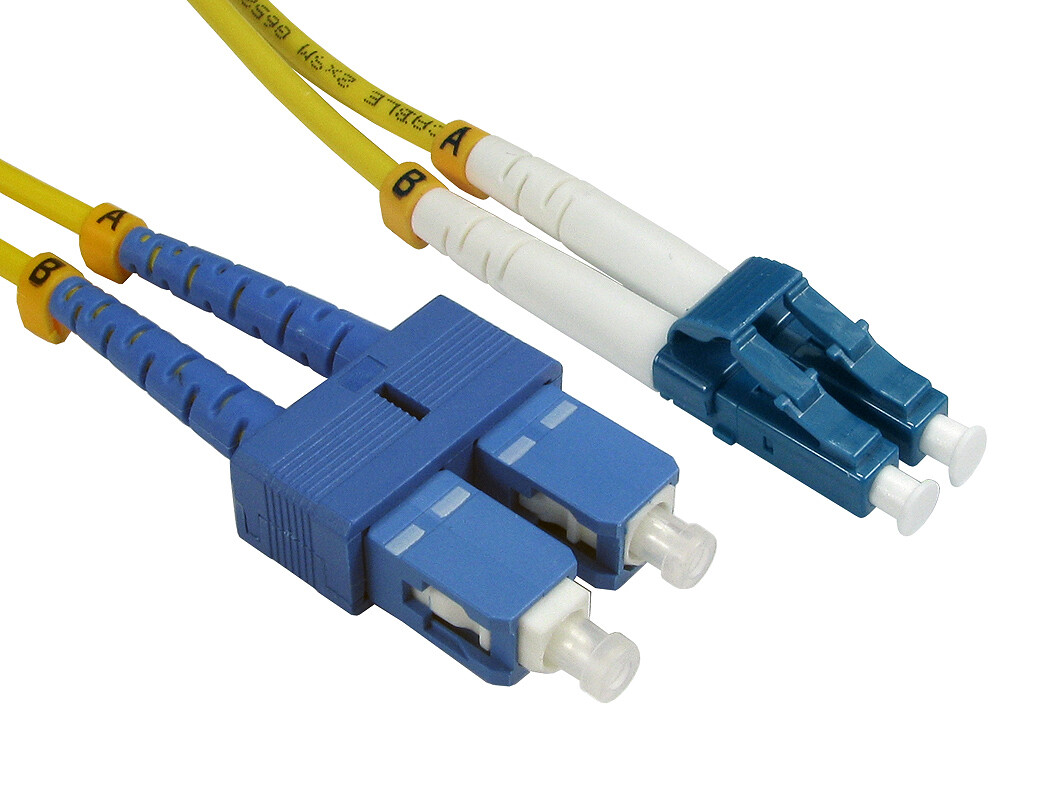 10 PACK LOT 15m LC-SC Duplex 9/125 OS2 Singlemode Fiber Cable OFNR Yellow 50FT