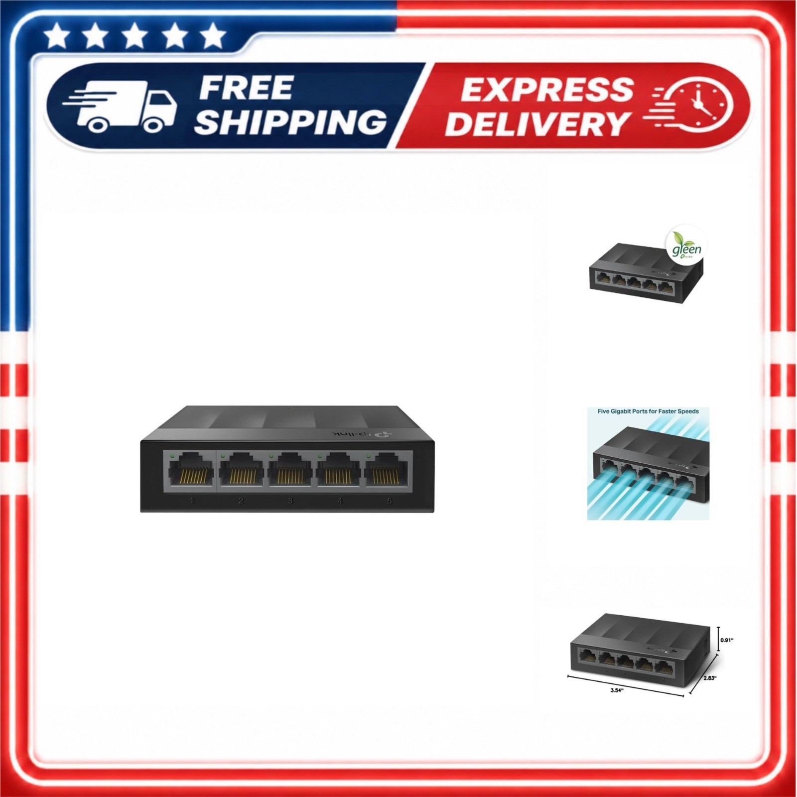 TP-Link LS1005G 5-Port Gigabit Ethernet Unmanaged Network Switch