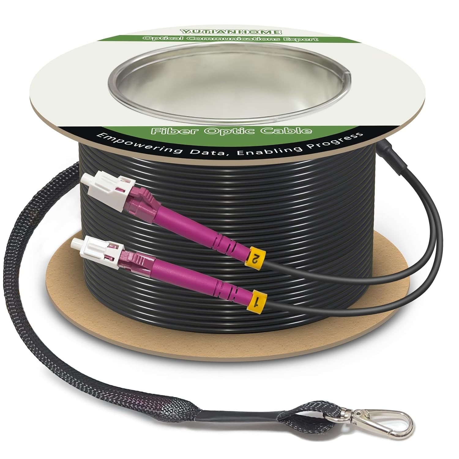 250 Feet (75 Meters) Armored OM4 LC to LC Fiber Patch Cables, 10gb/40gb/100gb