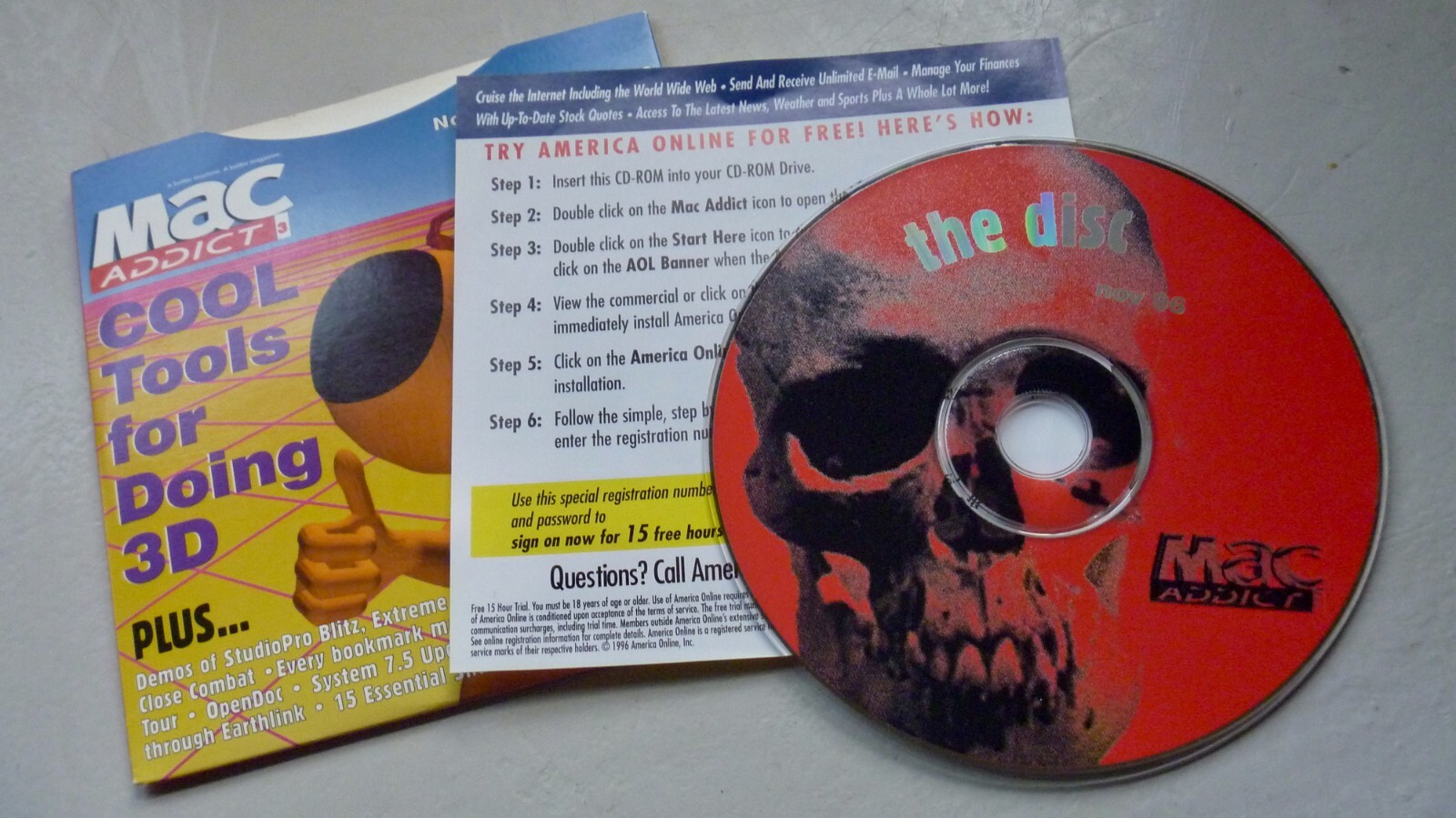 Vintage Mac Addict 3D tool CD-ROM 1996 Nov