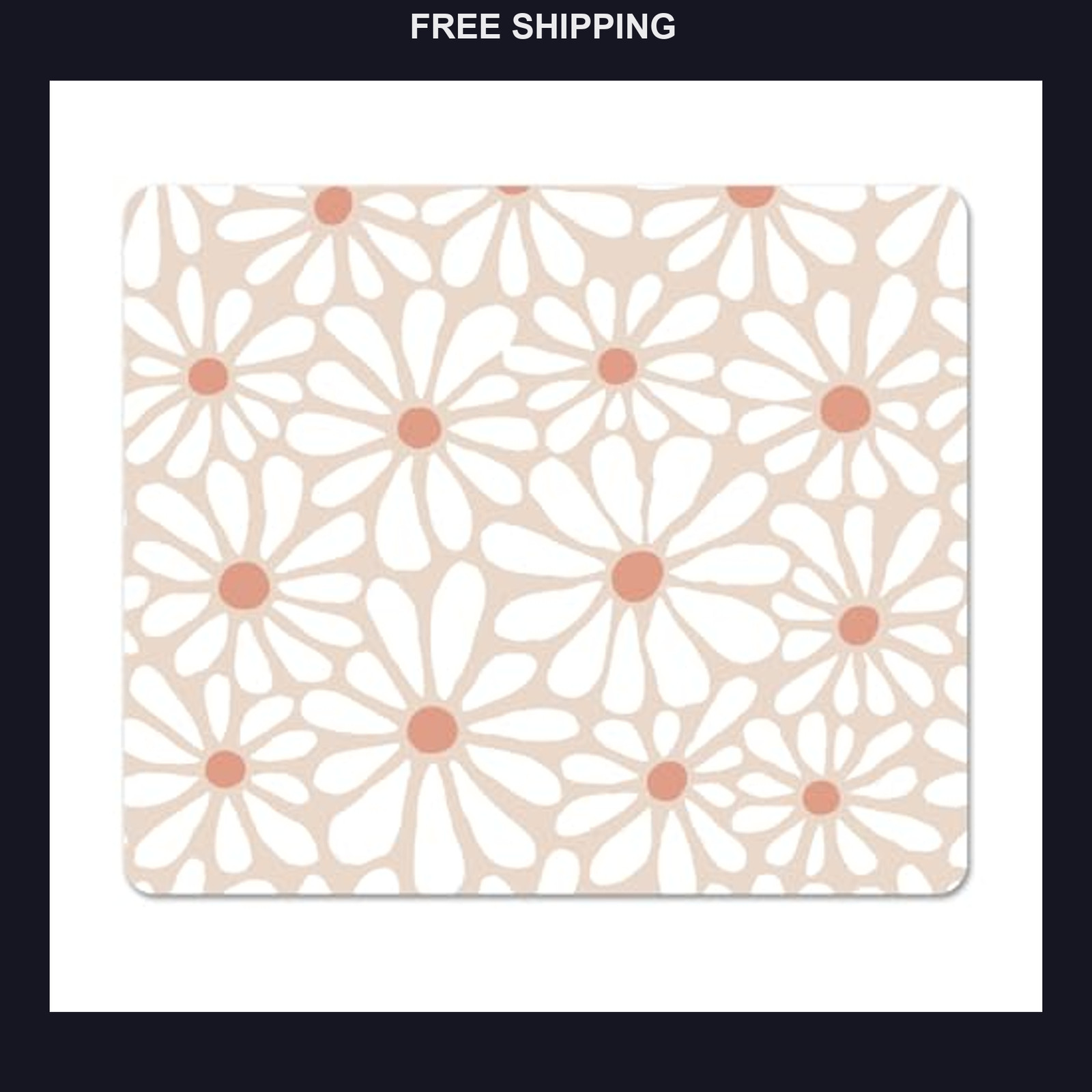 Floral Mouse Pad, Sage Green Wildflower Square Mat for Laptop & Office
