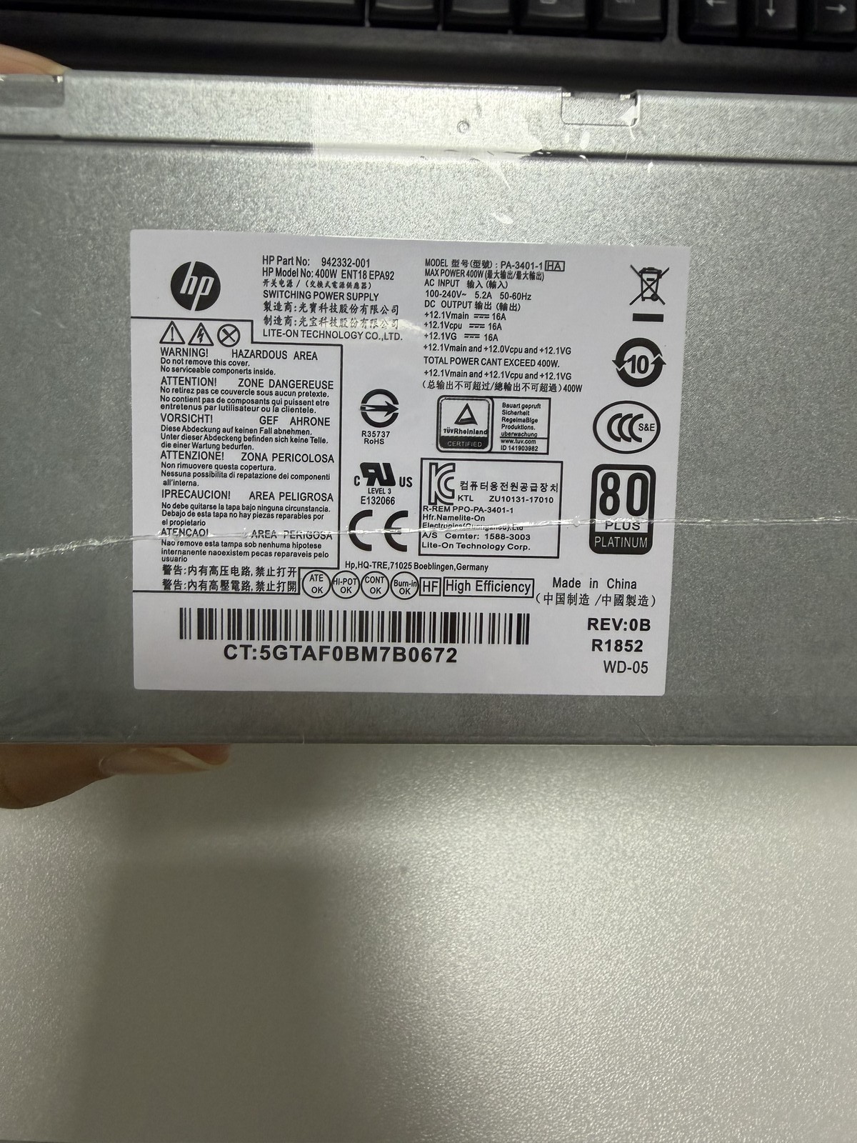 New Original Internal PSU Power Supply HP Envy TE01 Pavilion TG01TP01 L69242-800
