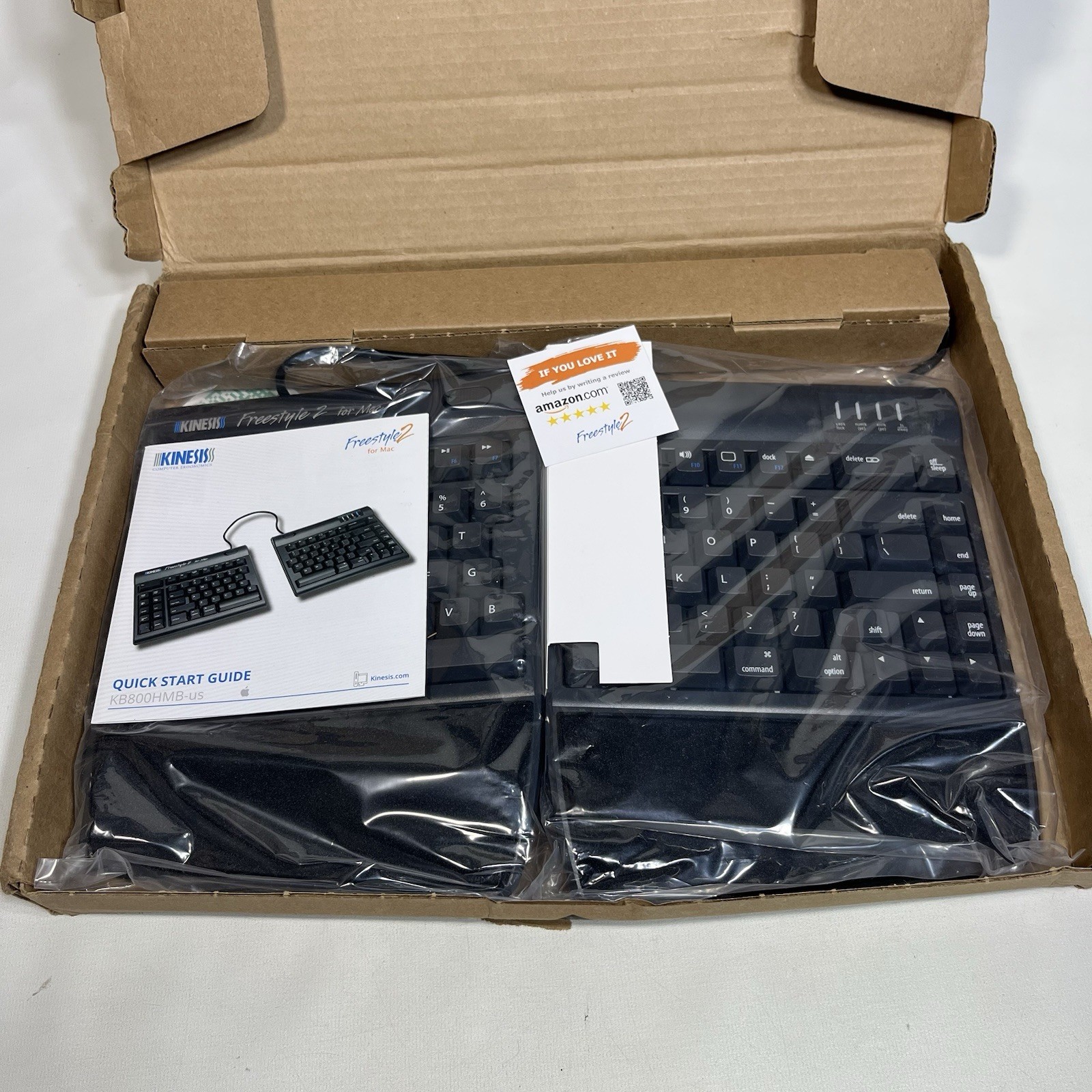 Kinesis Freestyle 2 For Mac Keyboard With Palm Rest & Lifters KB800HMB NEW NIOB