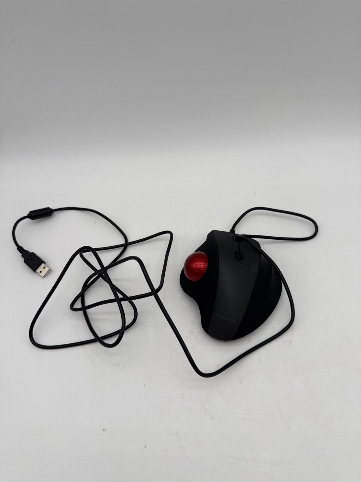BLACK ERGONOMIC WIRED GAMING MOUSE TRACK BALL FITS SANWA GMATB128BK