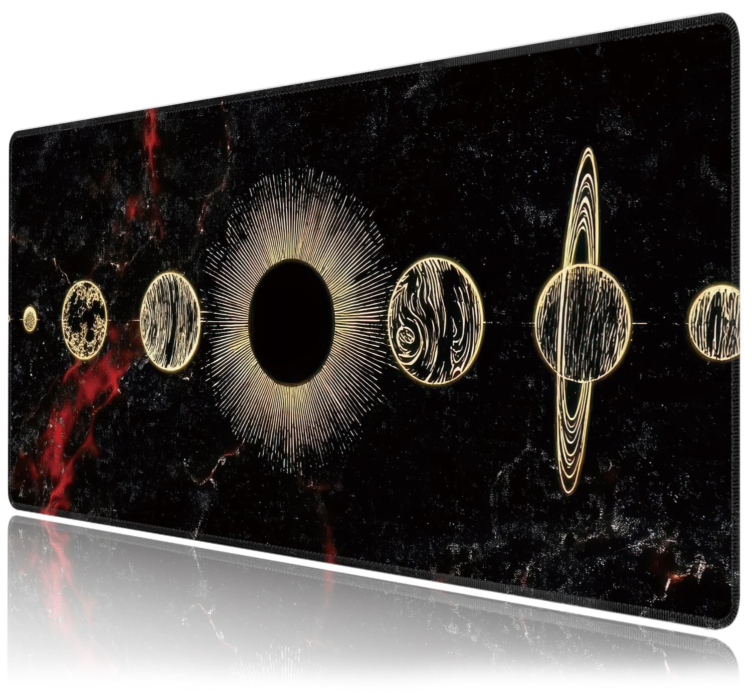 Galaxy Planet Large Mouse Pad,Gaming Keyboard Desk Pad,Extended Mouse Mat Non...