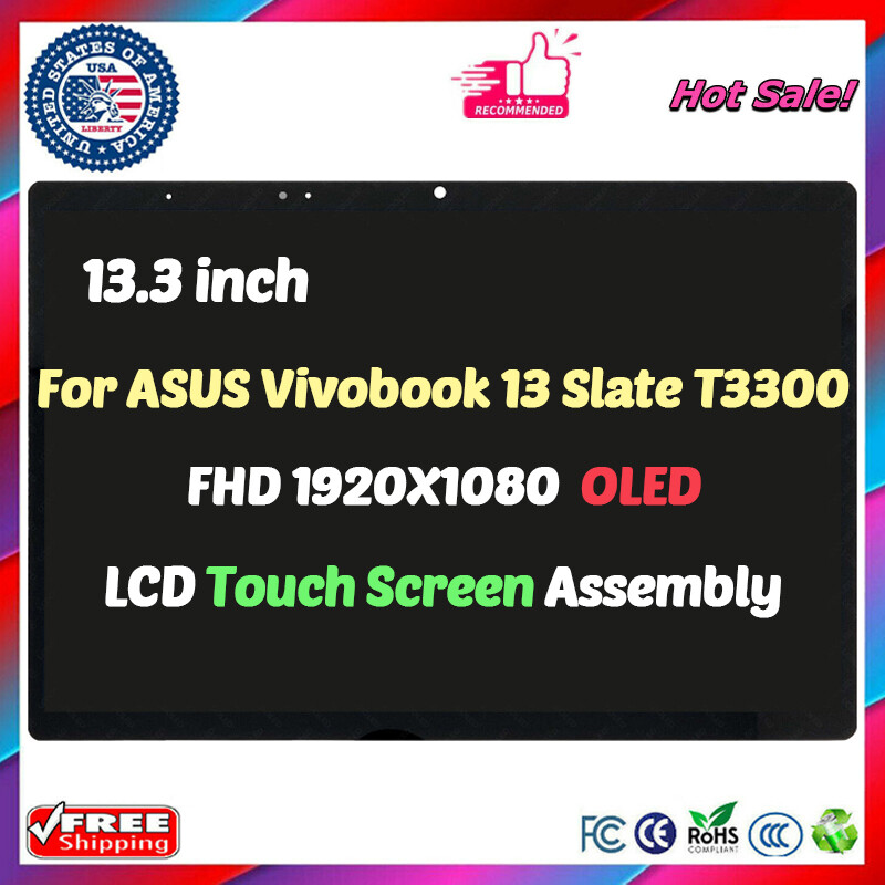 13.3" For ASUS Vivobook 13 Slate T3300 LCD OLED 1920x1080 Touch Screen Digitizer