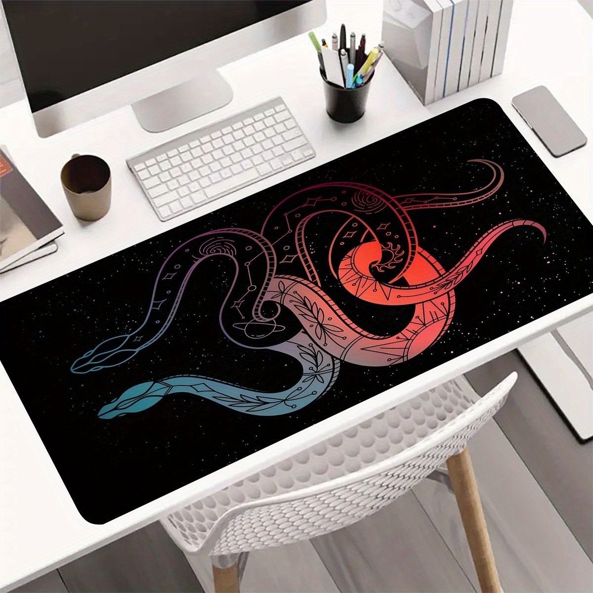 Large/XL Oversized Gaming Desk Compatible for PC/Laptop, Non-Slip Rubber Base