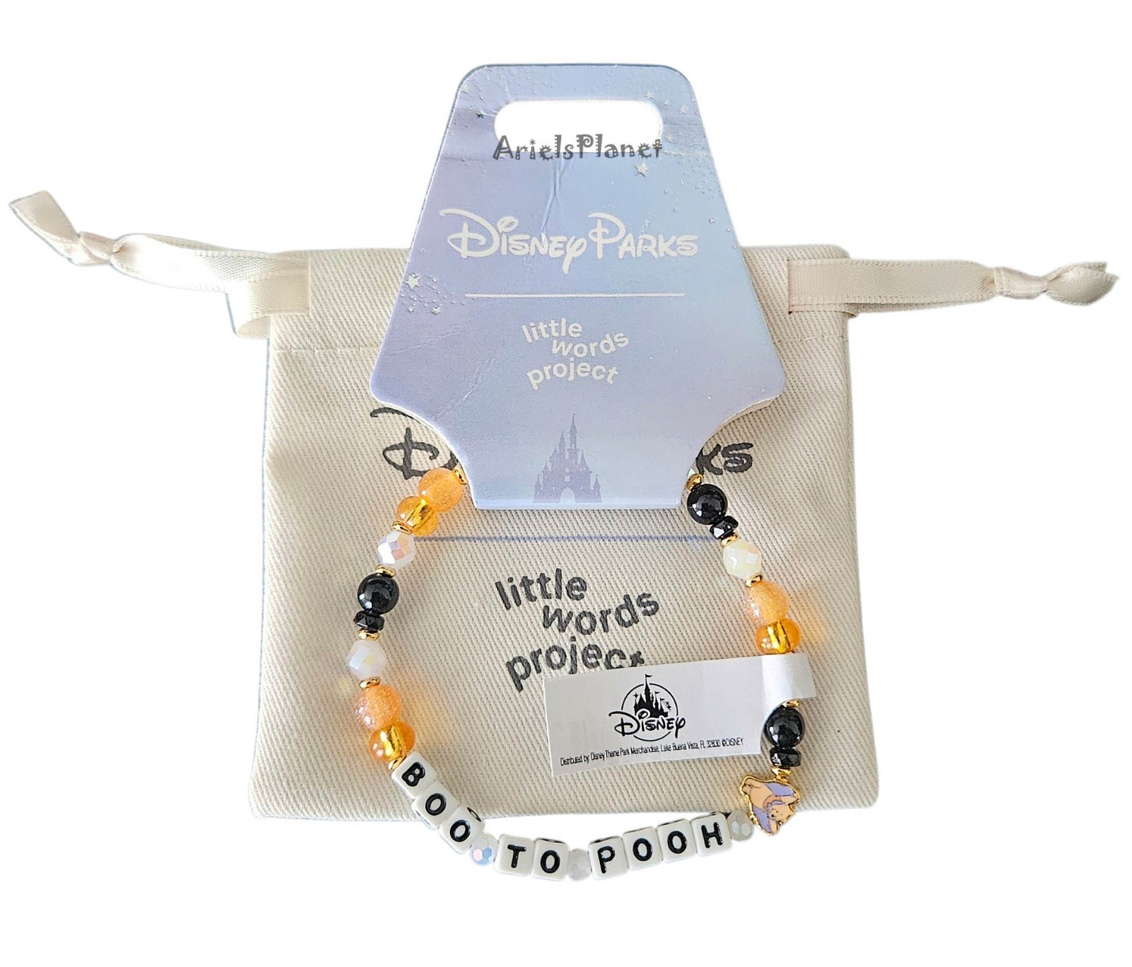 2026 Disney Parks Little Words Project Winnie Pooh Boo To Pooh Pouch & Bracelet