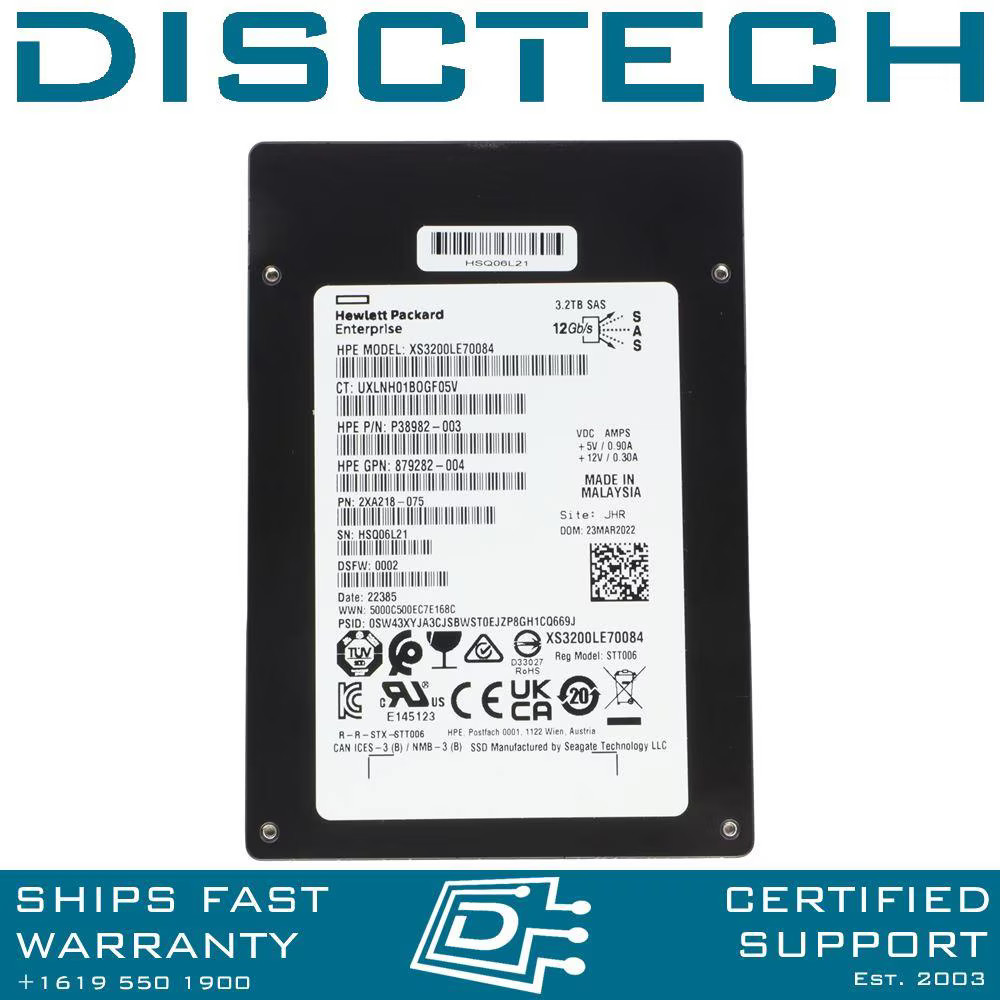 HPE 3.2TB SAS SSD Seagate Nytro XS3200LE70084 12Gbps Mixed Use Proliant Gen 9 10