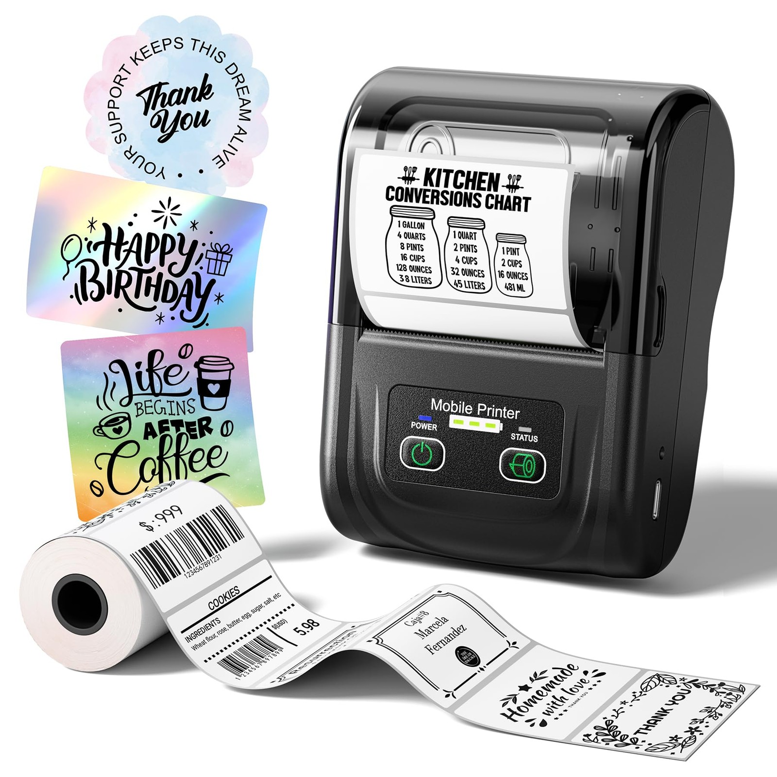 M128 Label Maker 2 Inch High Speed Bluetooth Thermal Label Printer