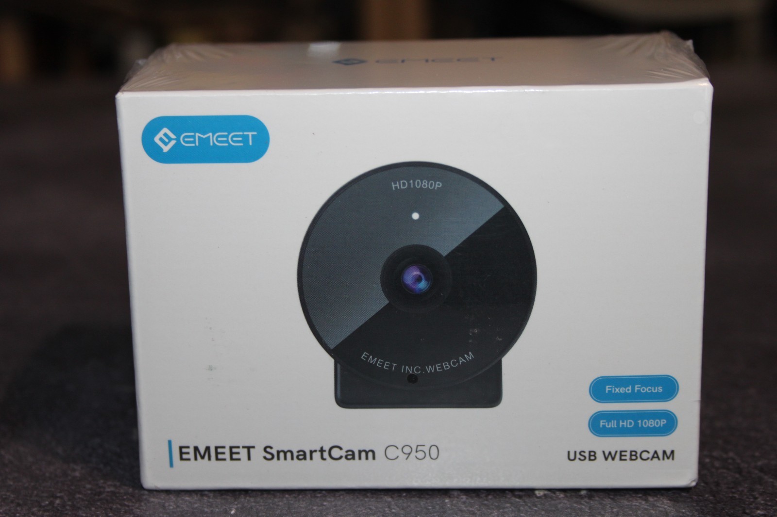 EMEET SmartCam C950 USB Webcam Full HD 1080p Fixed Focus Black,NEW in Box